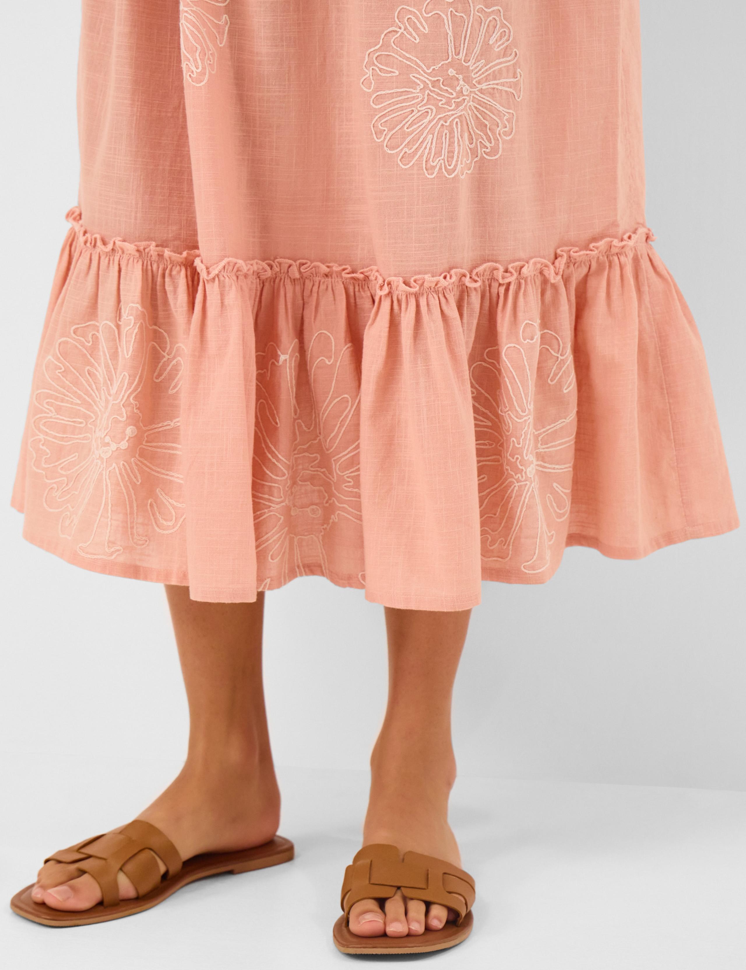 Pure Cotton Frill Shoulder Maxi Beach Dress 4 of 4