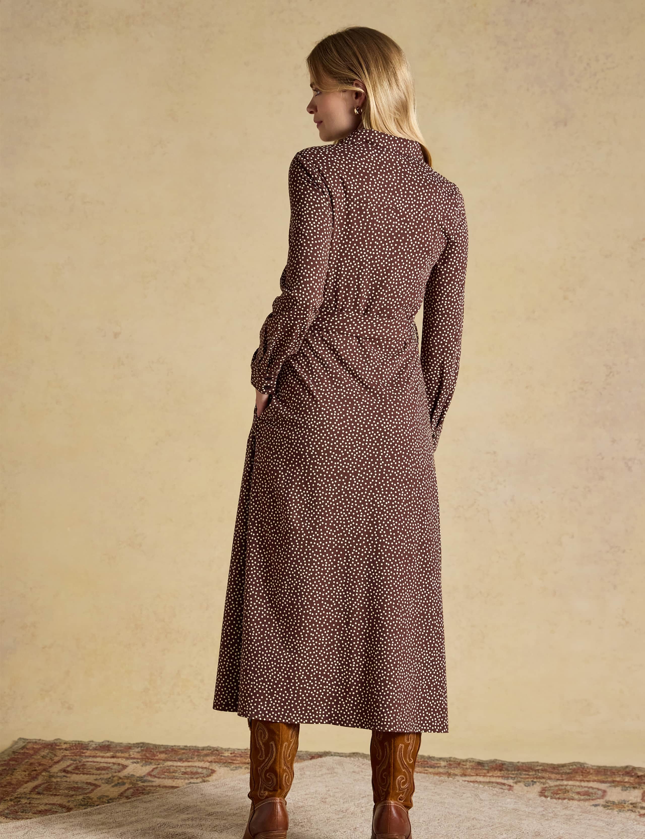 Cotton Rich Polka Dot Midi Shirt Dress 4 of 6