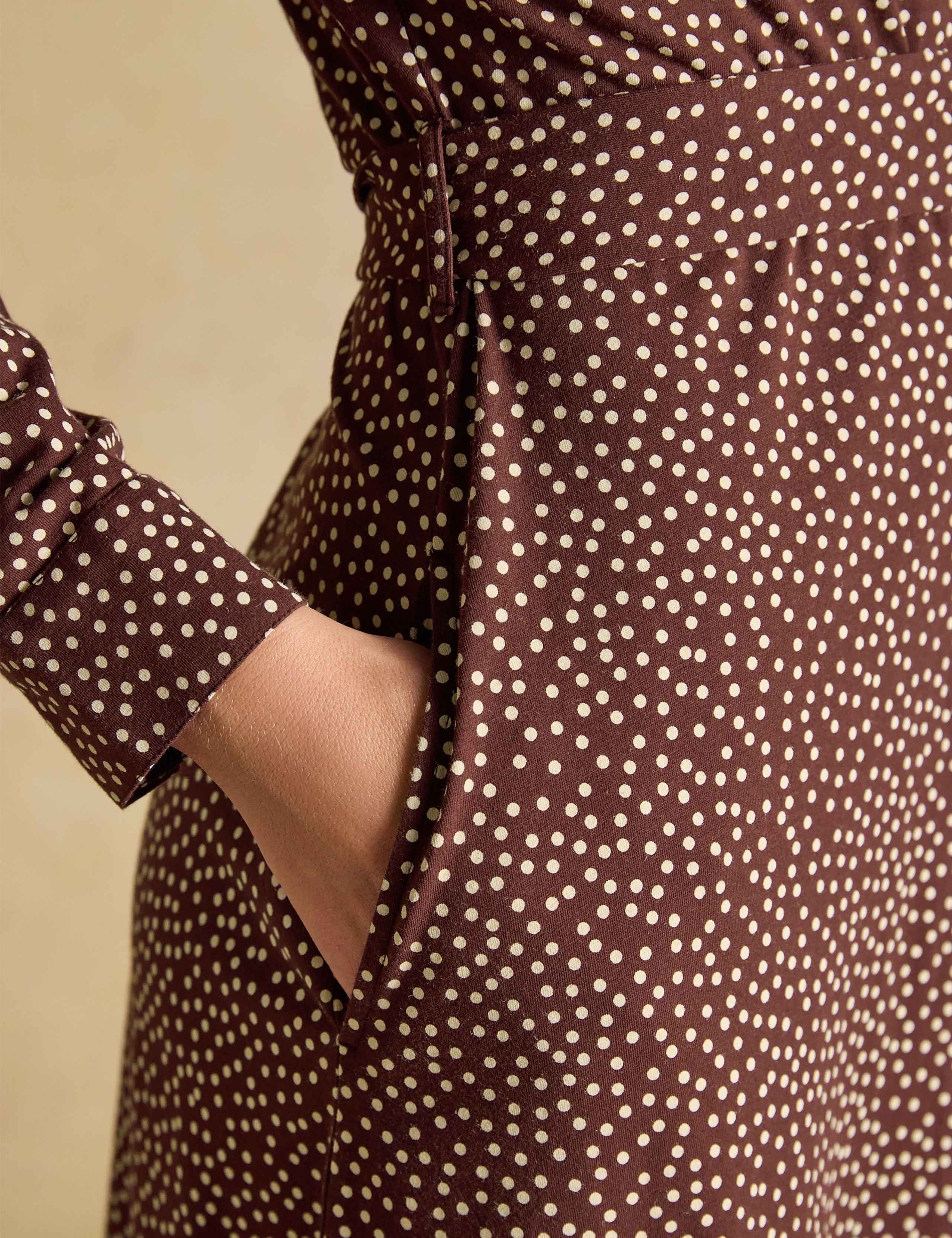 Cotton Rich Polka Dot Midi Shirt Dress 6 of 6