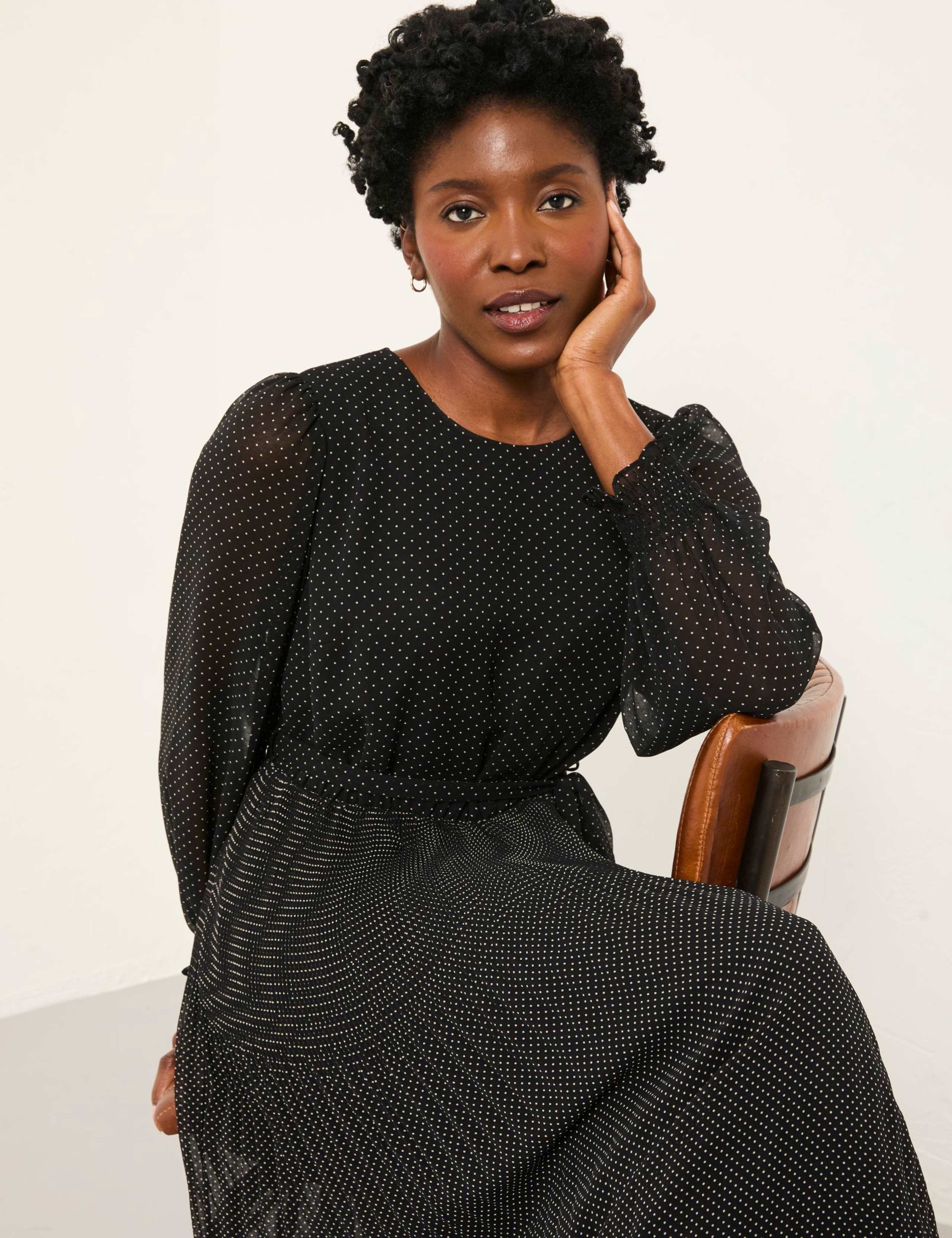 Polka Dot Maxi Column Dress 4 of 6