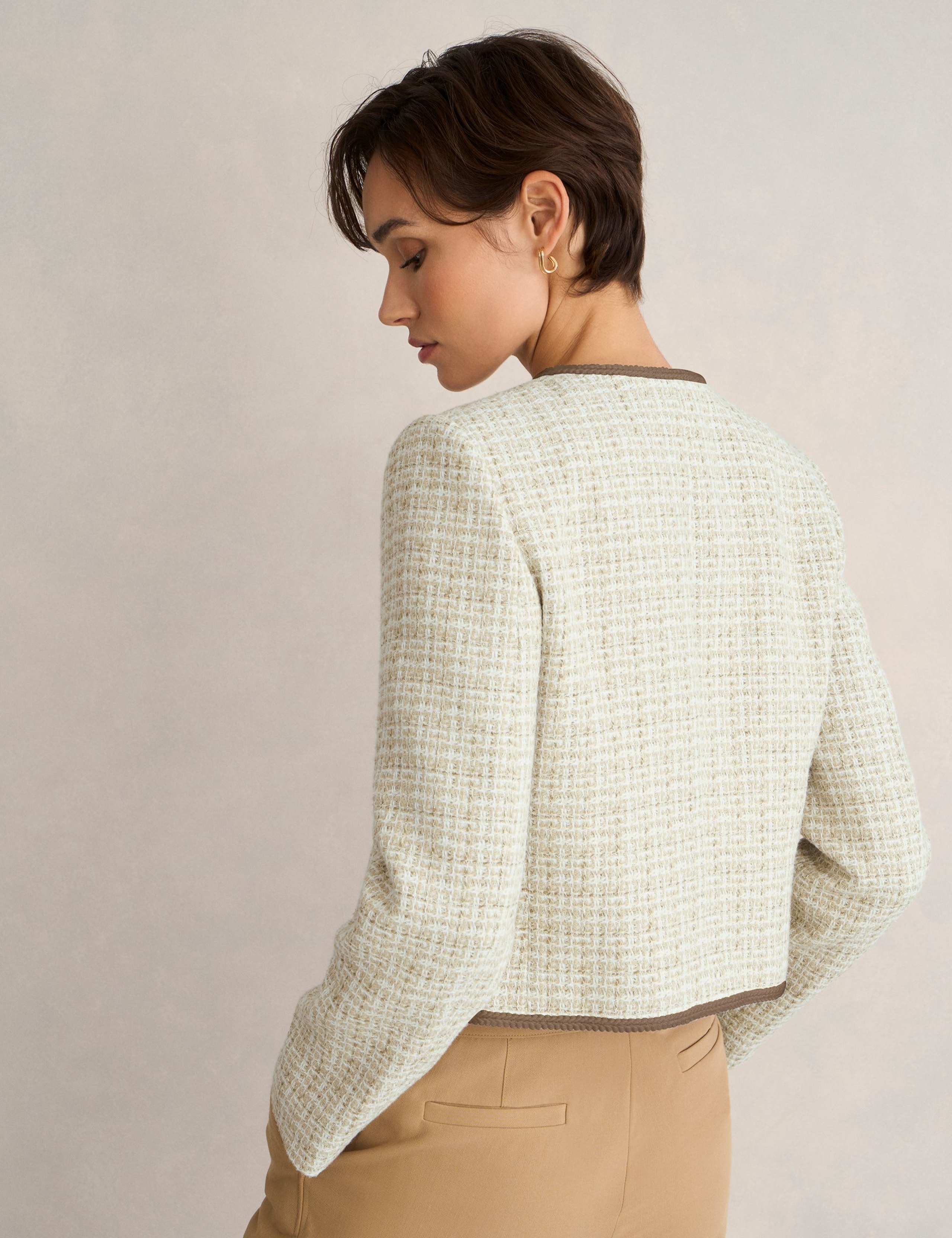 Cotton Rich Tweed Cropped Jacket 4 of 6