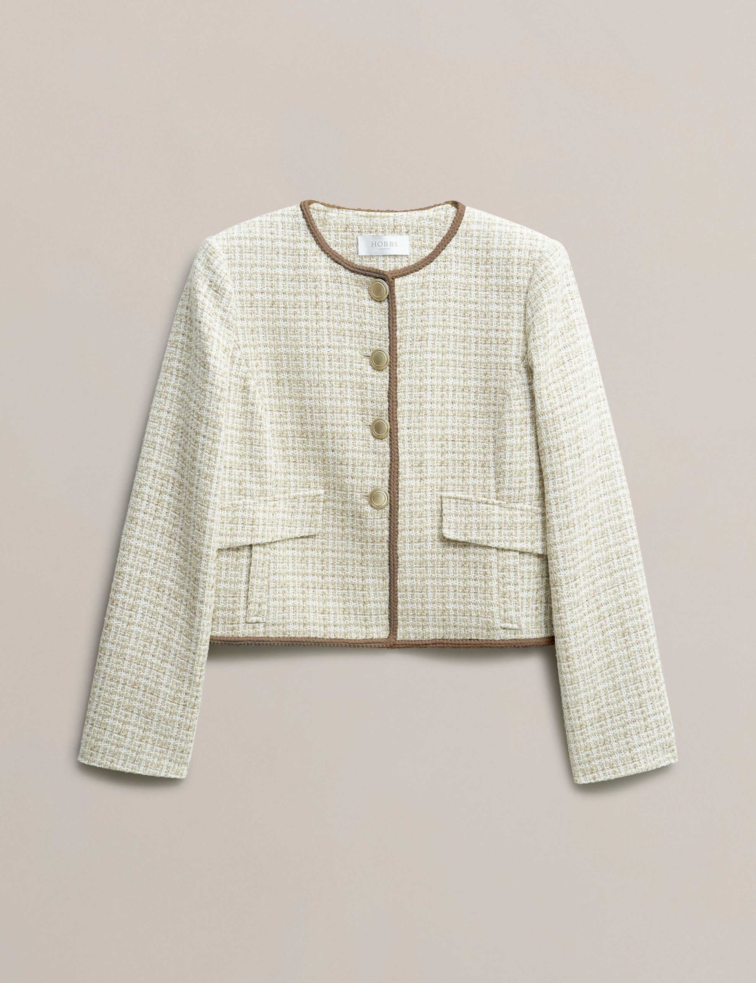 Cotton Rich Tweed Cropped Jacket 2 of 6