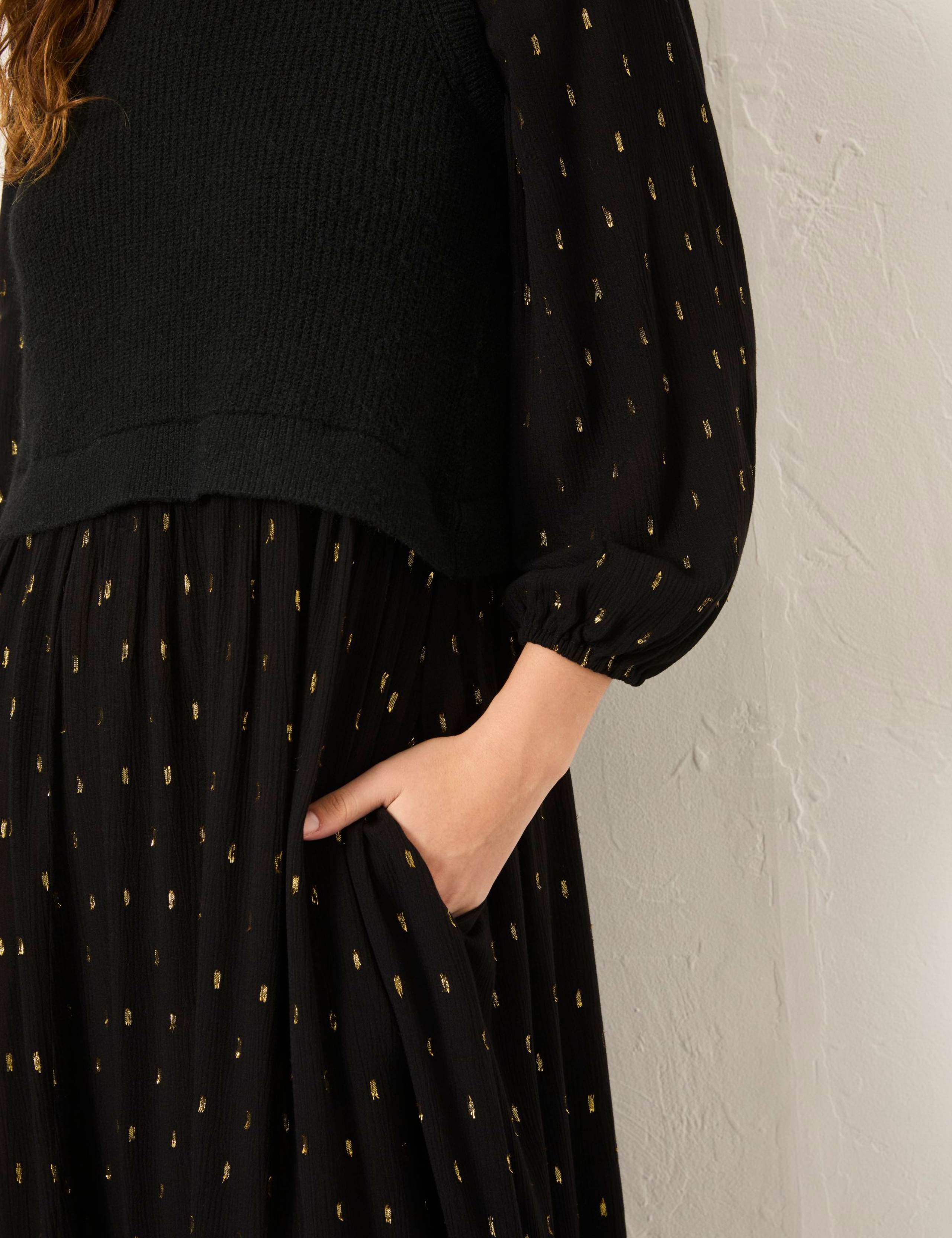 Metallic Printed Midi Jumper Dress 3 of 5