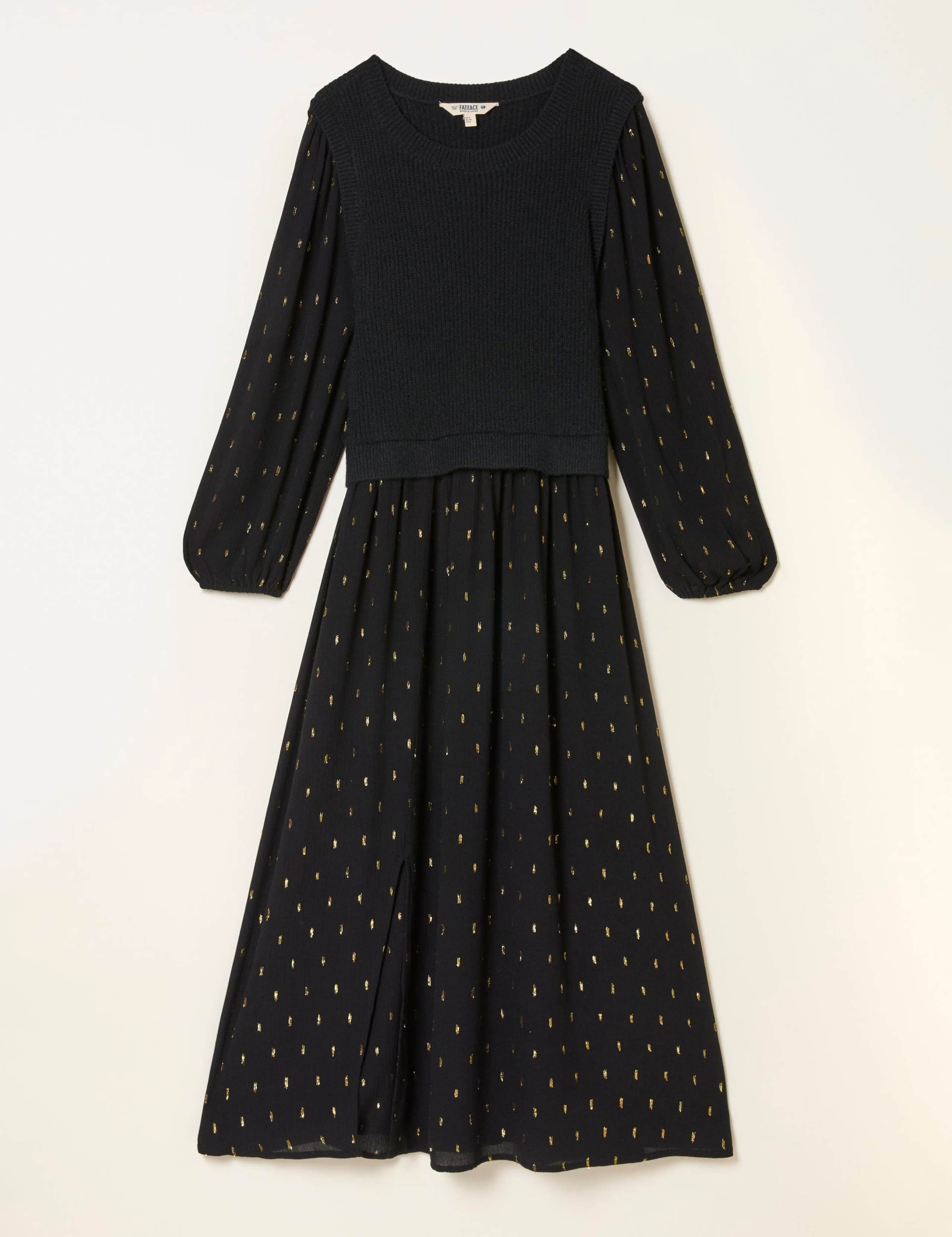 Metallic Printed Midi Jumper Dress 2 of 5