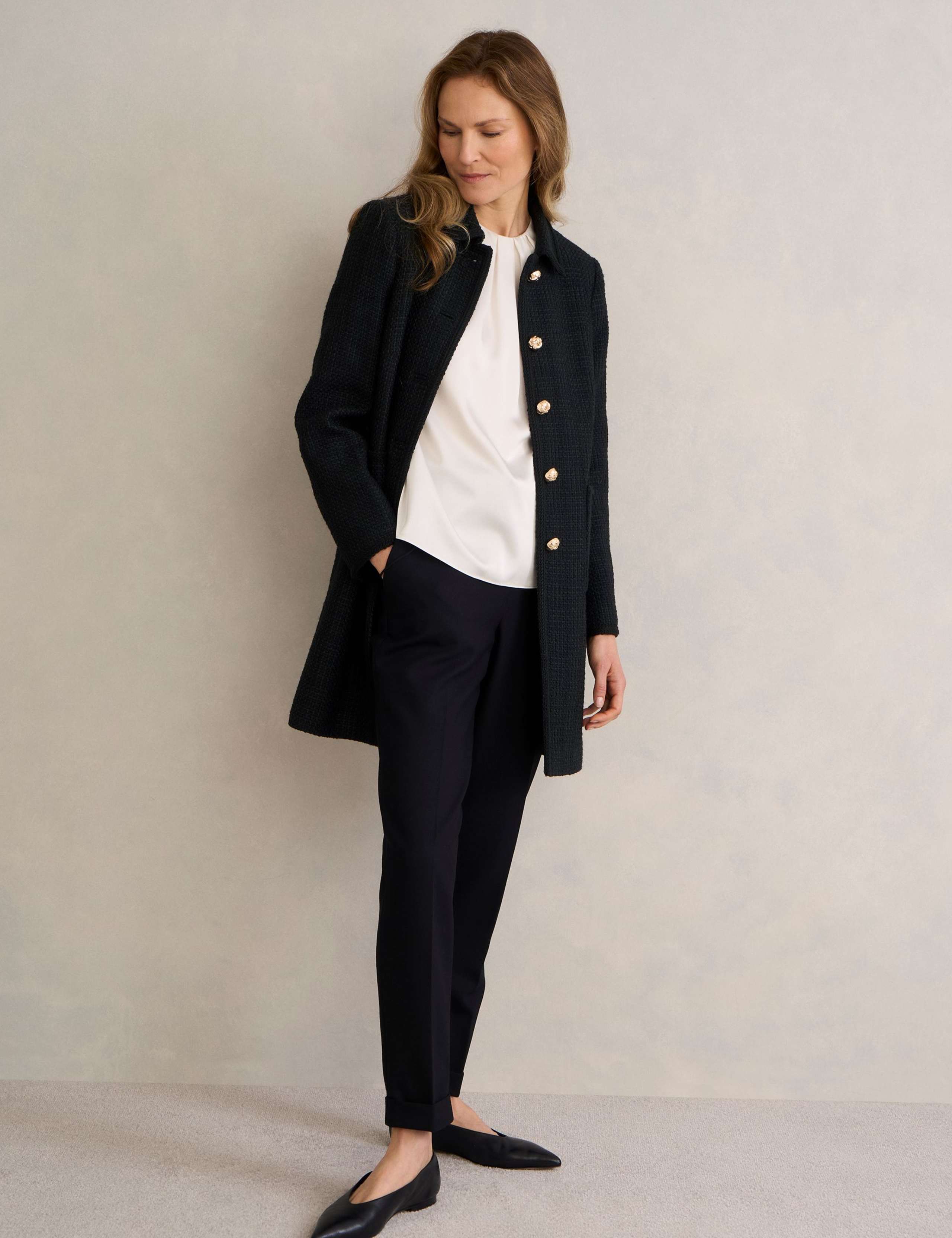 Textured Single Breasted Tailored Coat 3 of 6