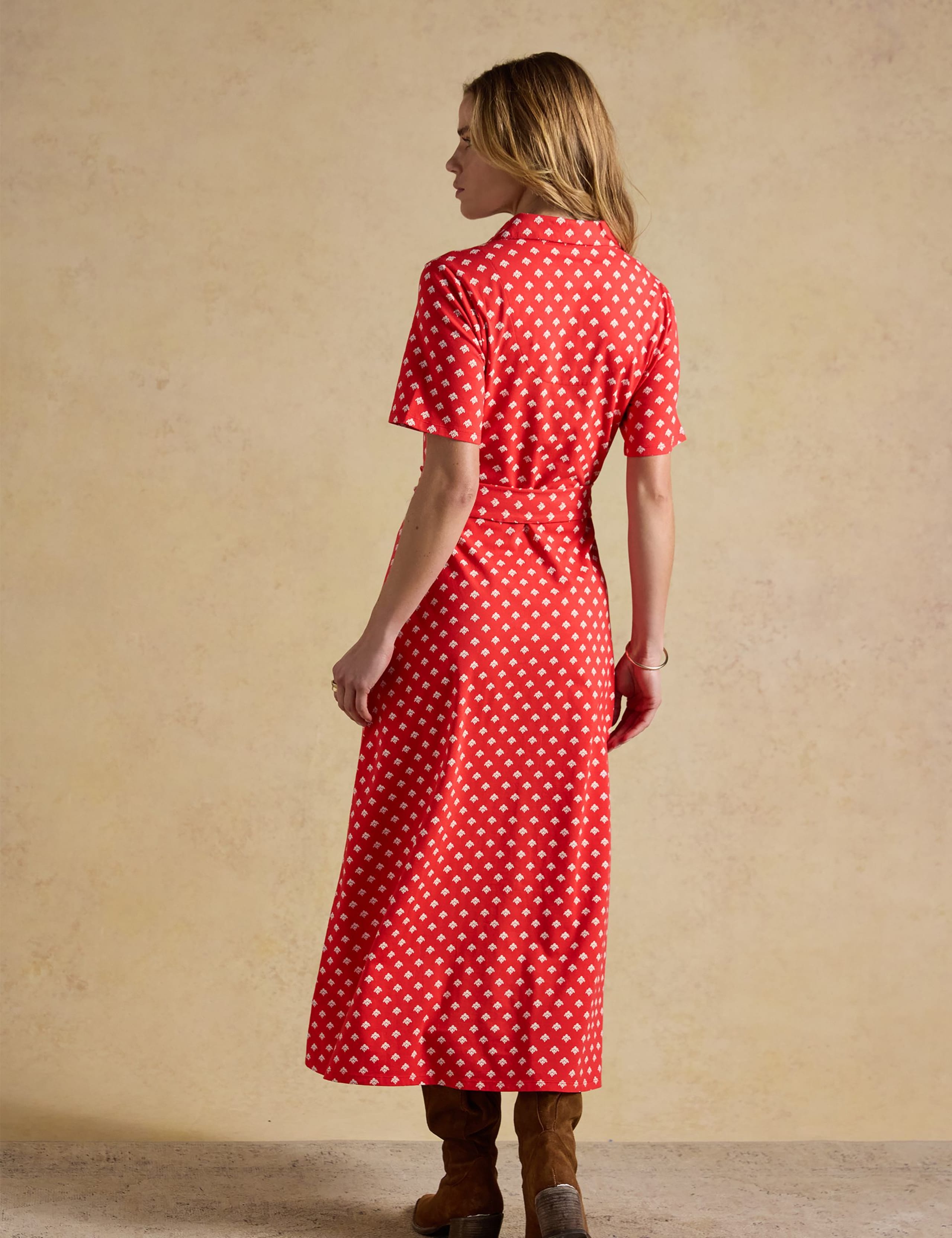 Cotton Rich Printed Midi Shirt Dress 4 of 7