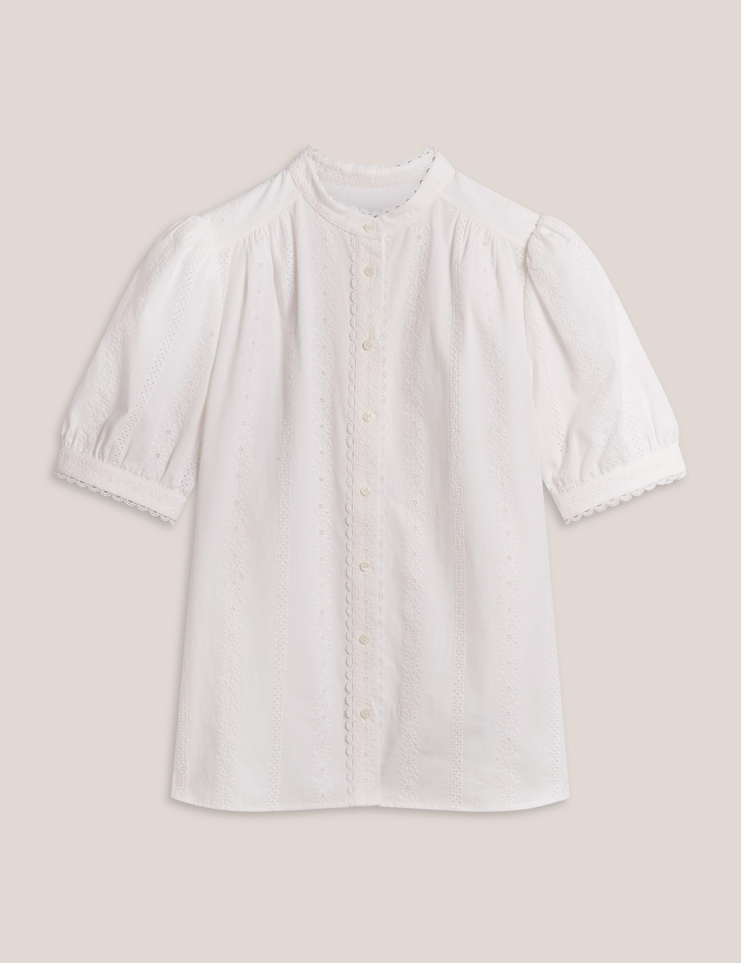 Pure Cotton Cutwork Detail Blouse 2 of 5