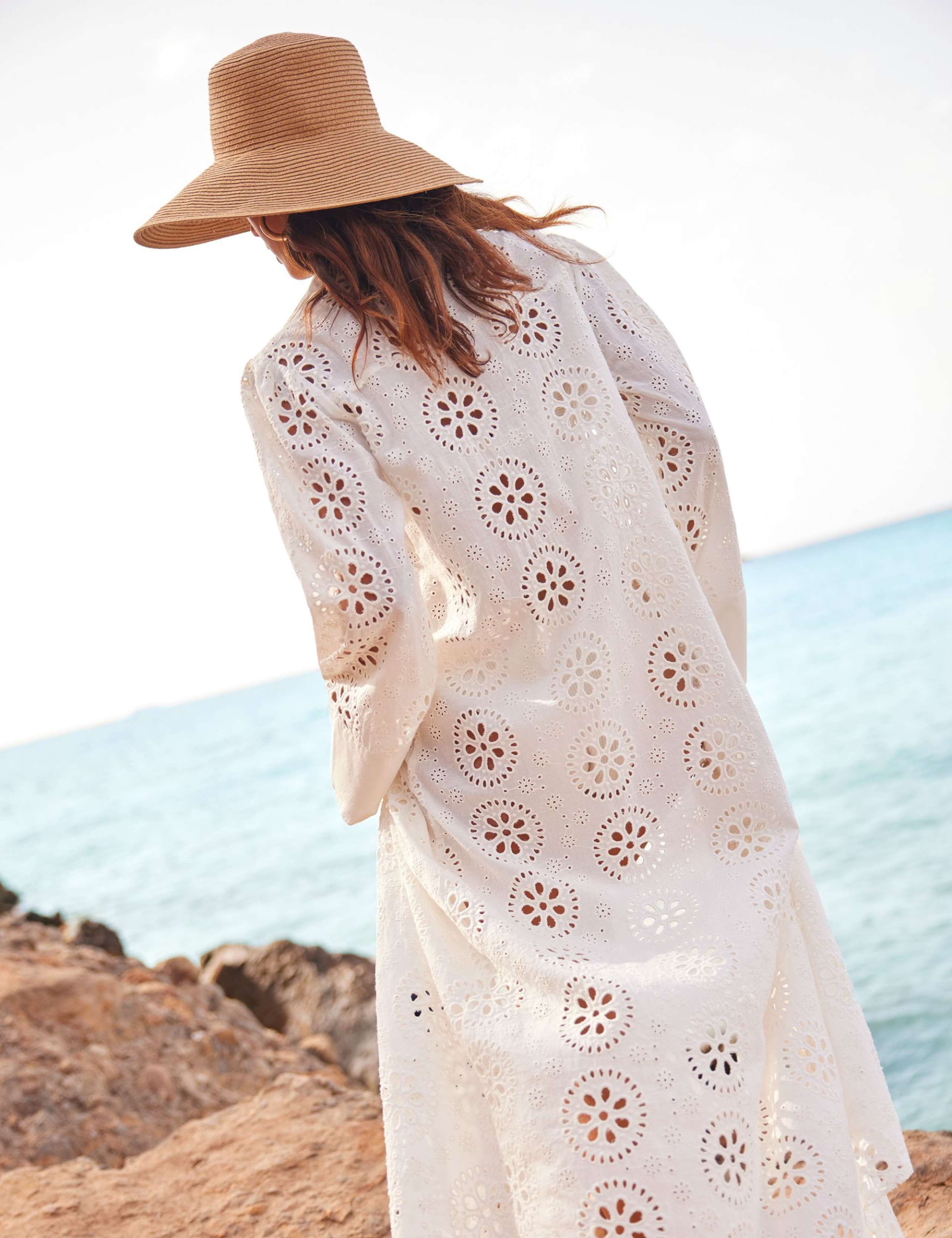 Pure Cotton Broderie Maxi Shirt Dress 10 of 10