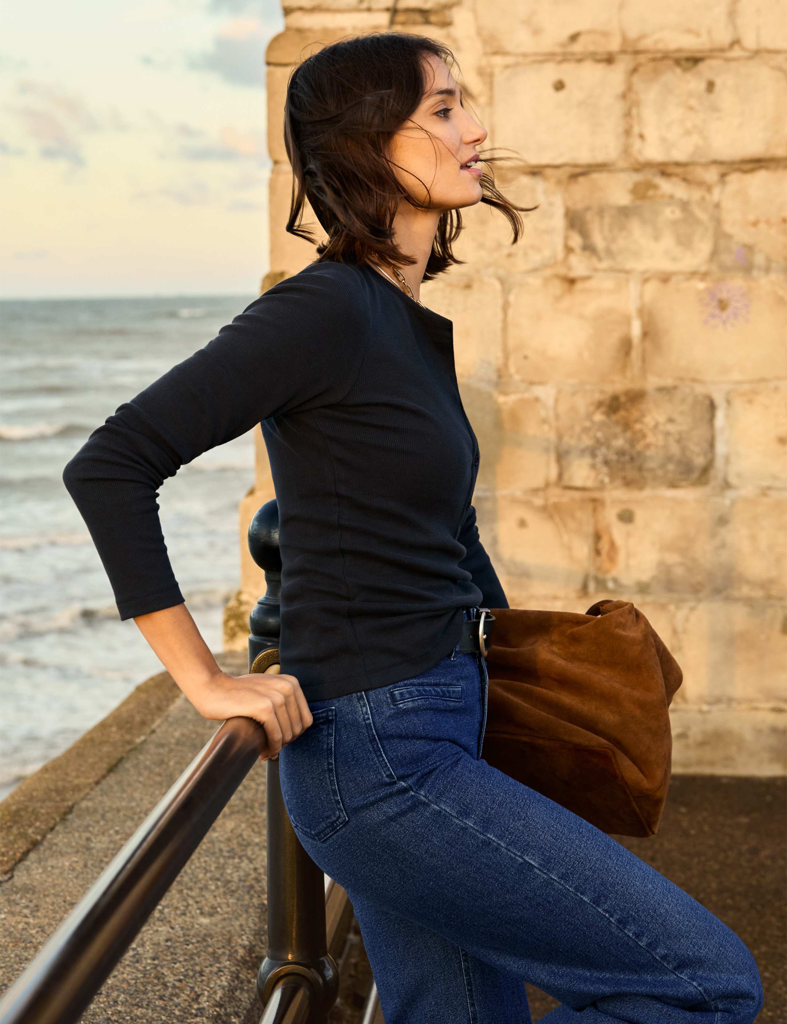 Cotton Blend Round Neck Henley Top 4 of 4