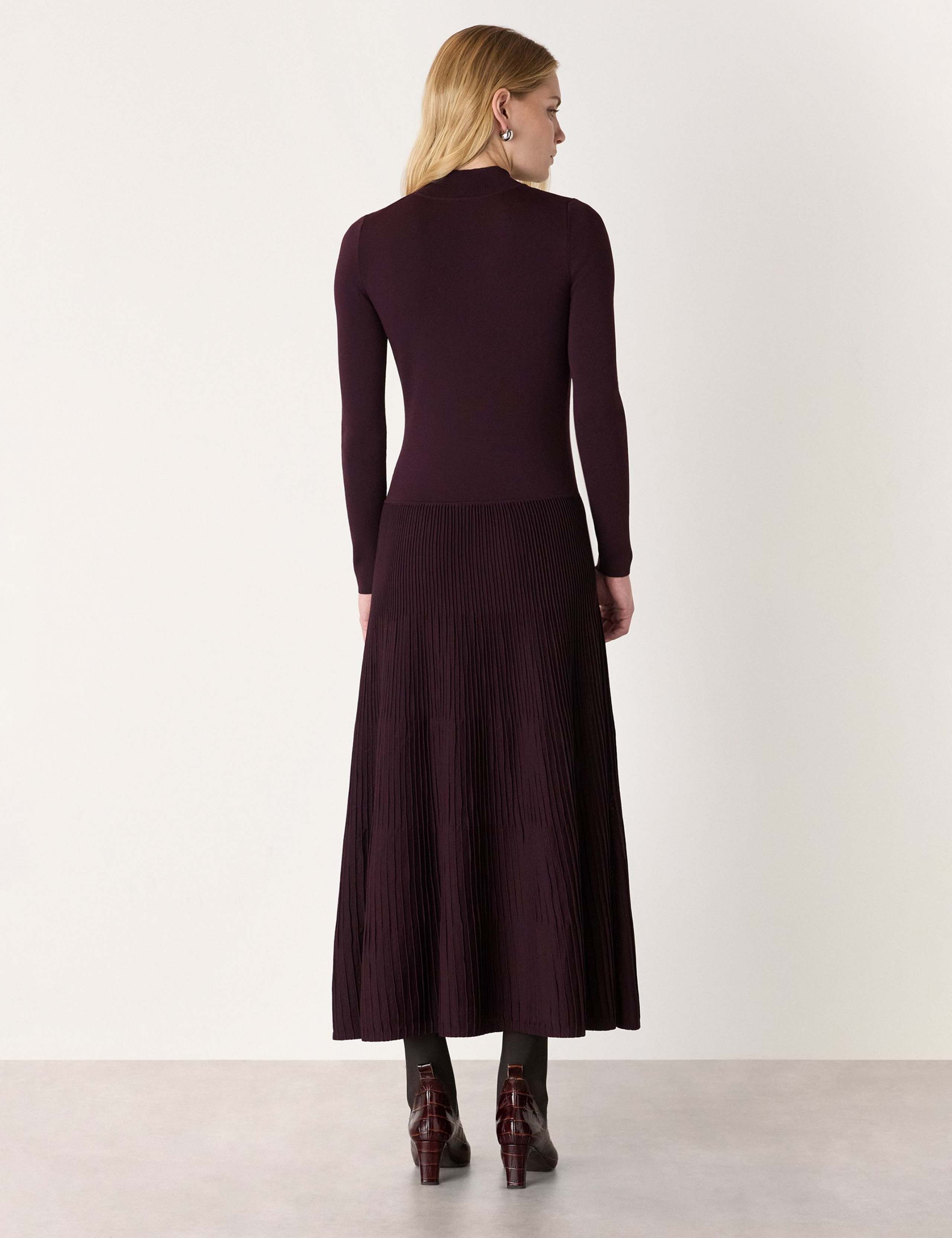 Funnel Neck Pleated Midaxi Jumper Dress 3 of 4