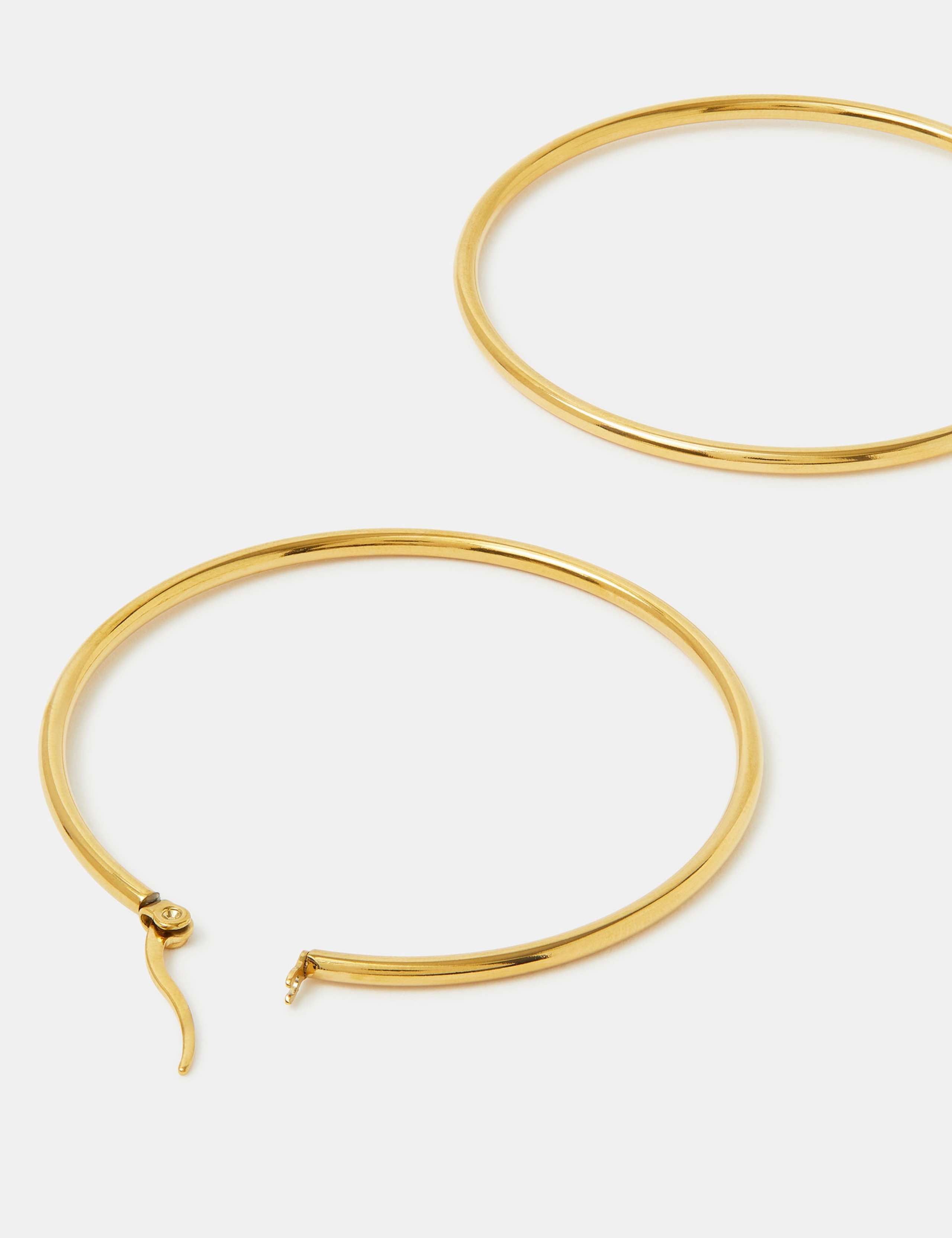 Gold Tone 5cm Hoop Earrings 2 of 2