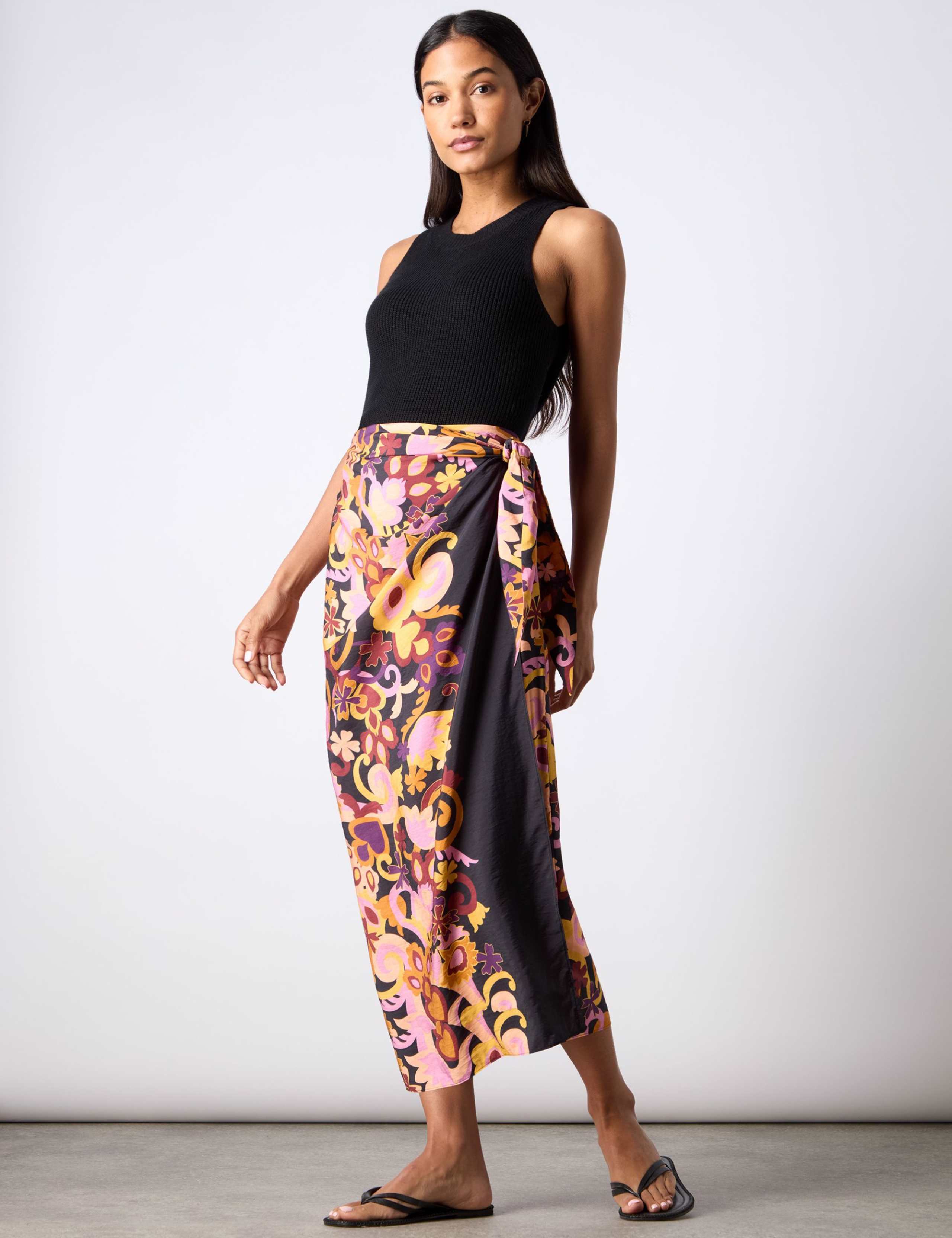Paisley Midi Wrap Skirt 3 of 7