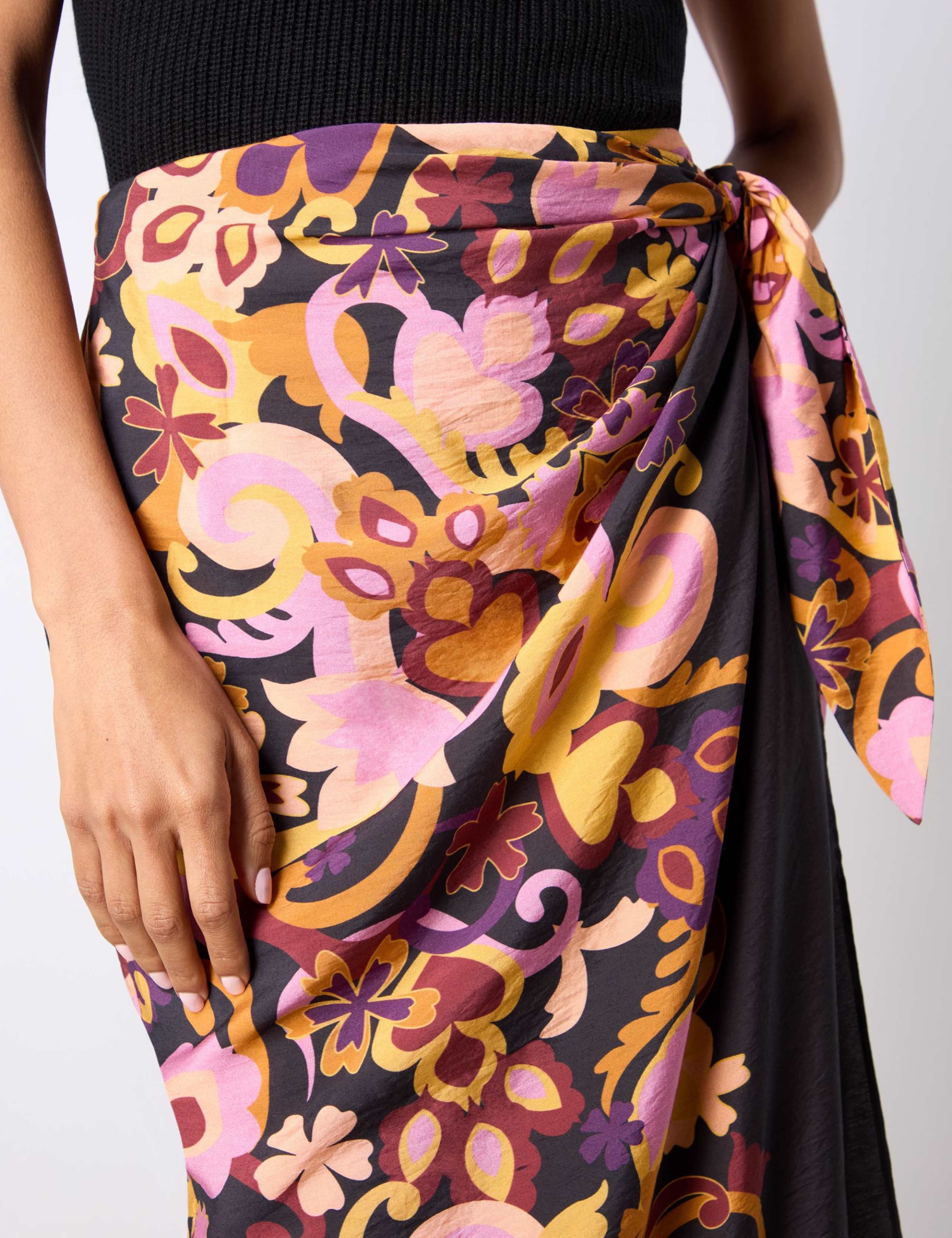 Paisley Midi Wrap Skirt 7 of 7