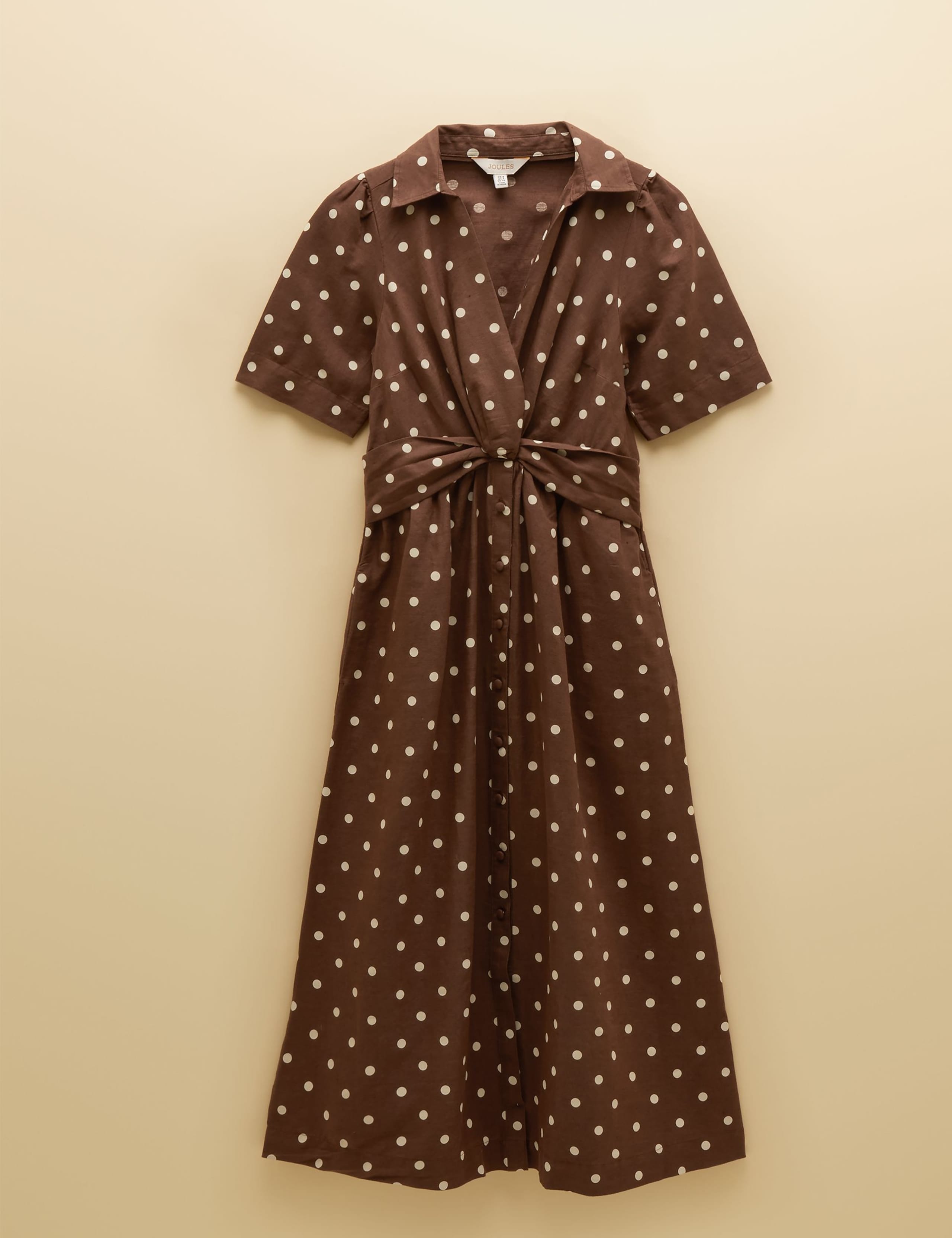 Linen Rich Floral Knot Midaxi Shirt Dress 2 of 5