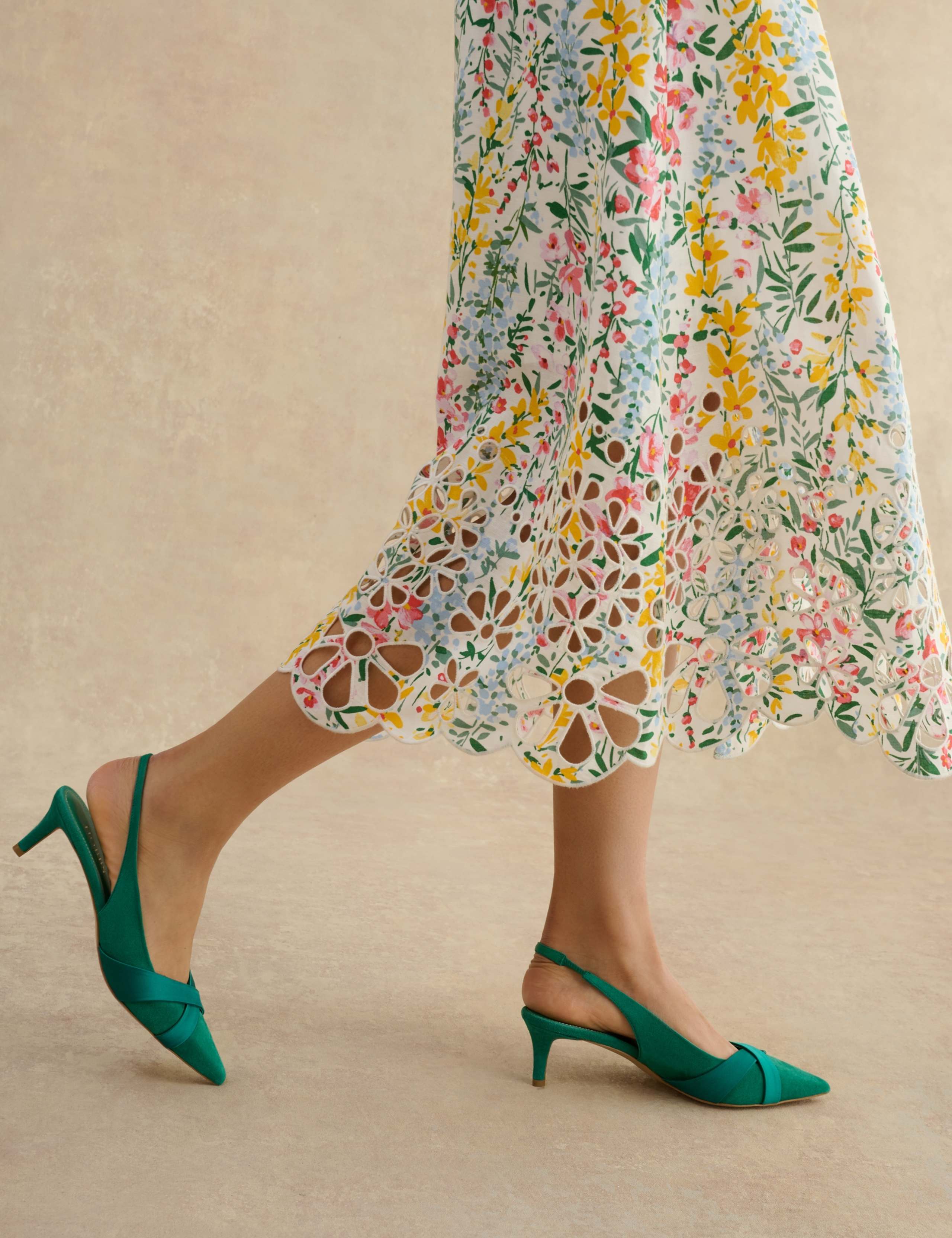 Linen Blend Floral Midi Tea Dress 6 of 6