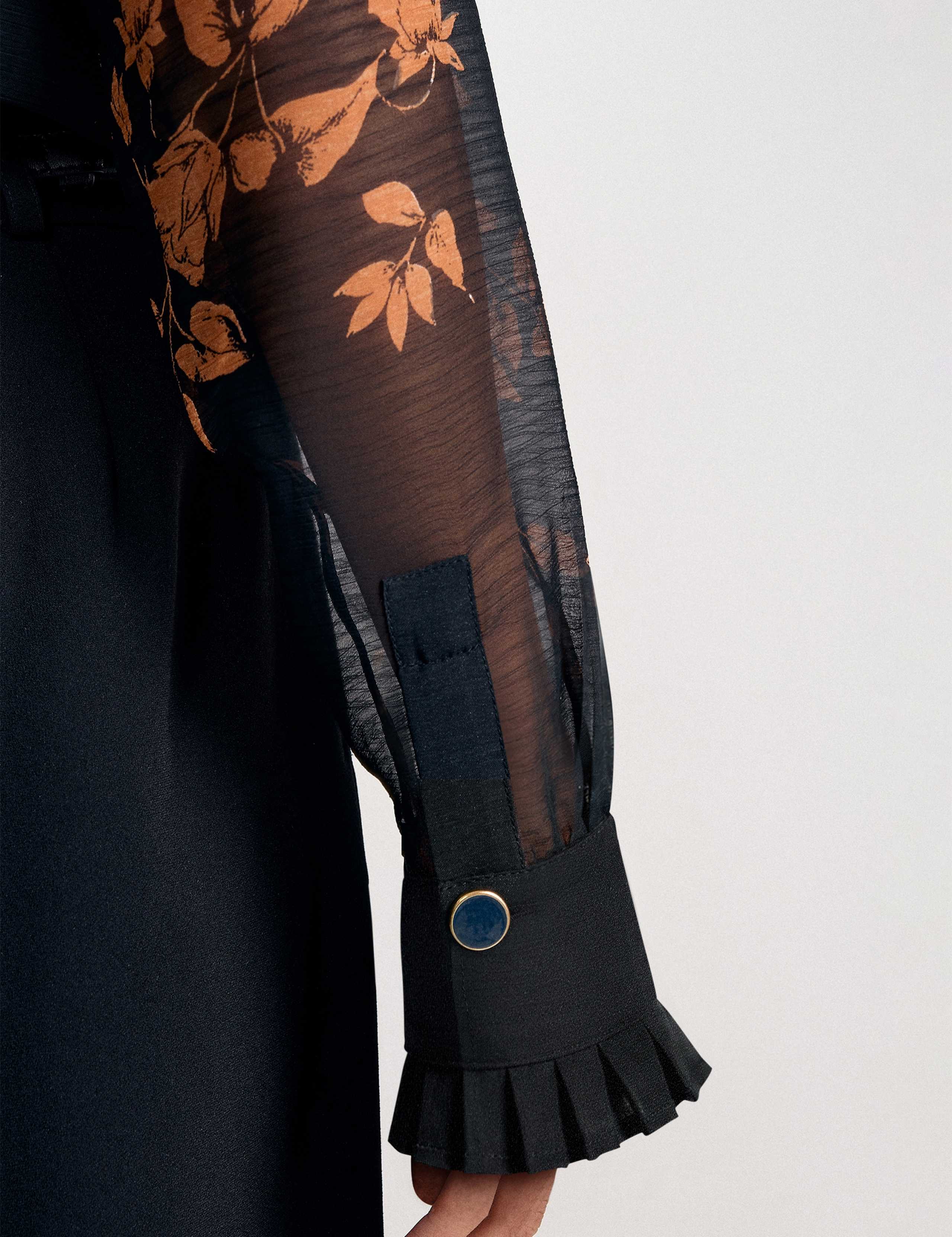 Floral Collared Frill Sleeve Shirt 4 of 8