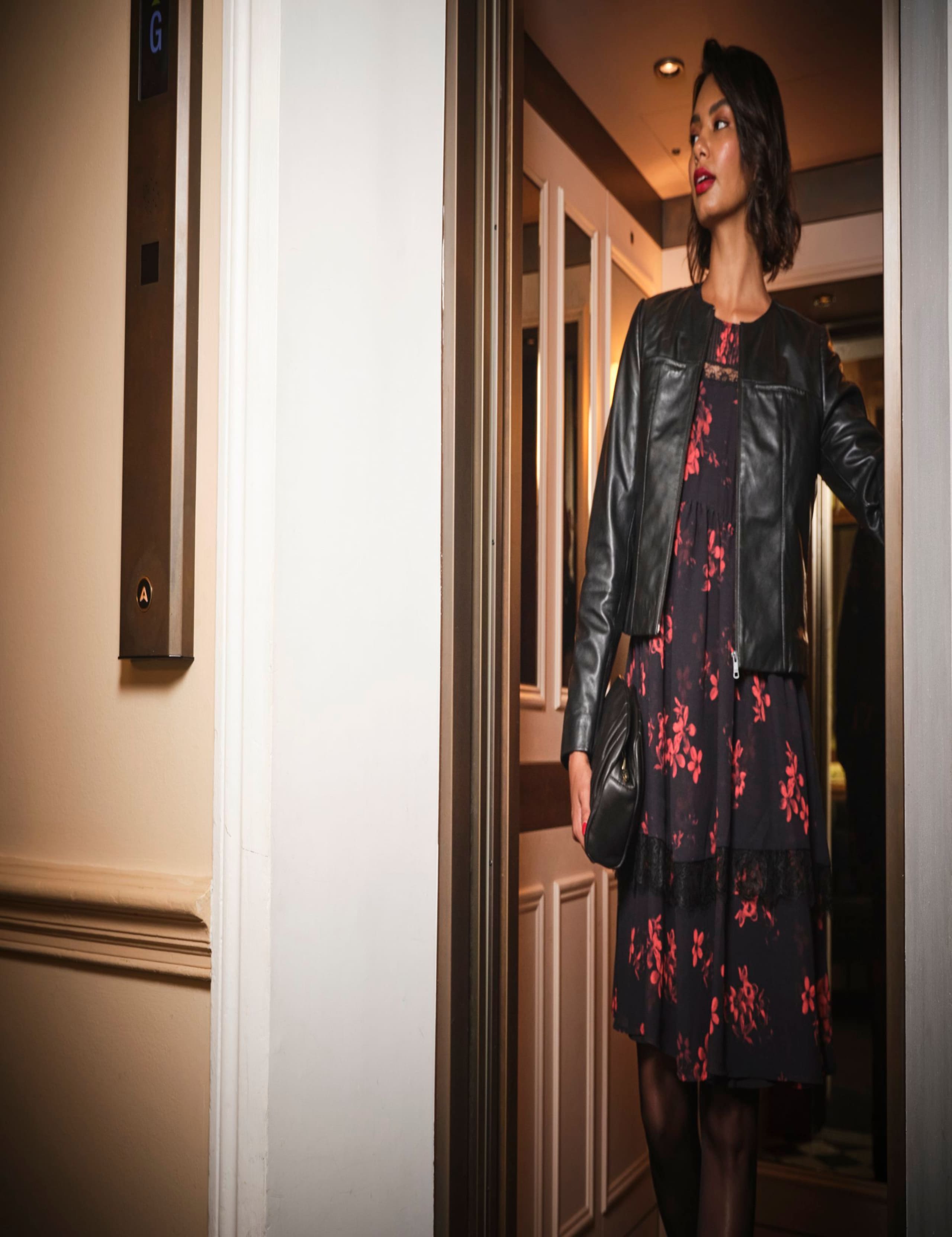 Floral Lace Insert Mini Smock Dress 4 of 8