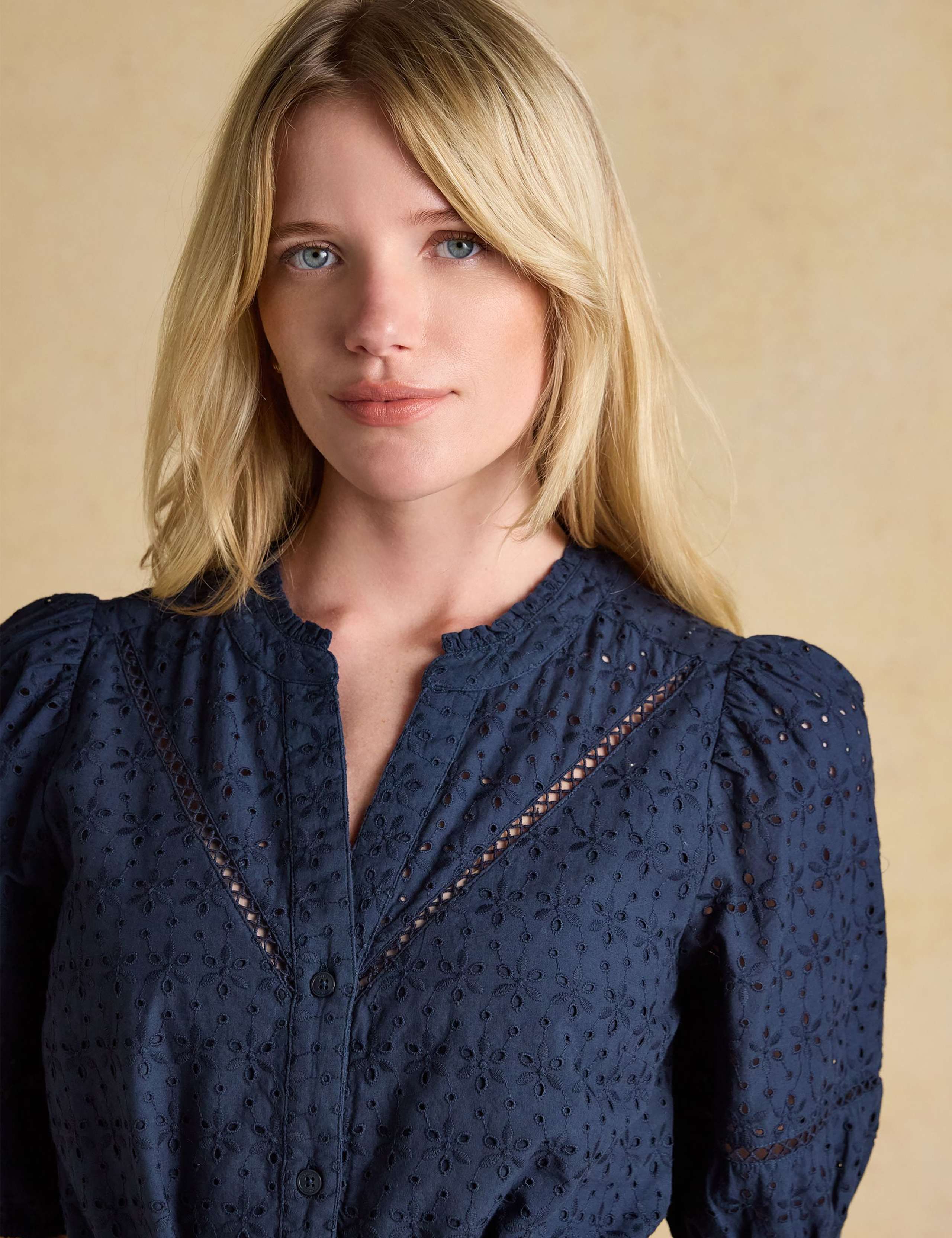 Pure Cotton Broderie Belted Midi Tiered Dress 6 of 10