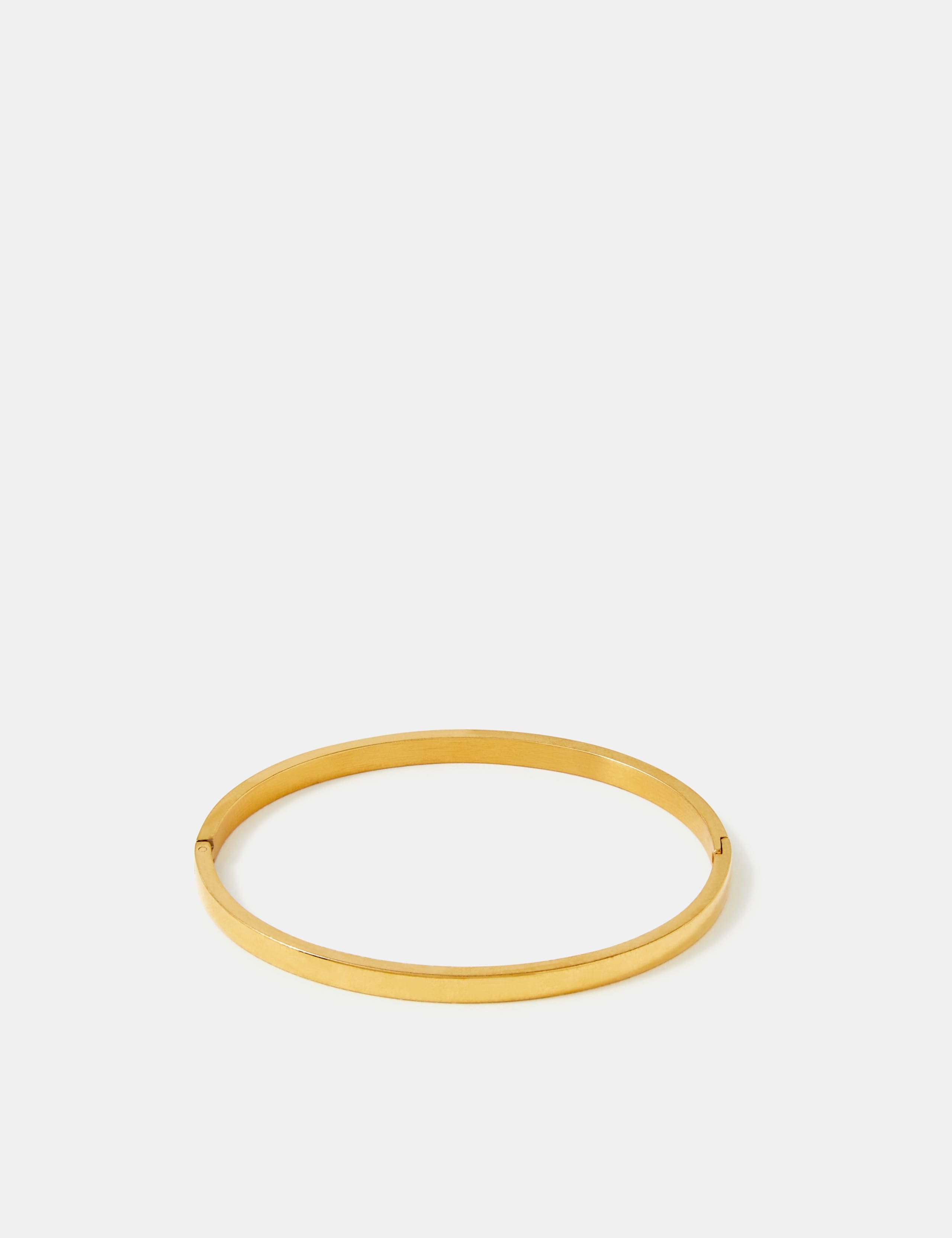 Gold Tone Stainless Steel Hinged Bangle 2 of 3