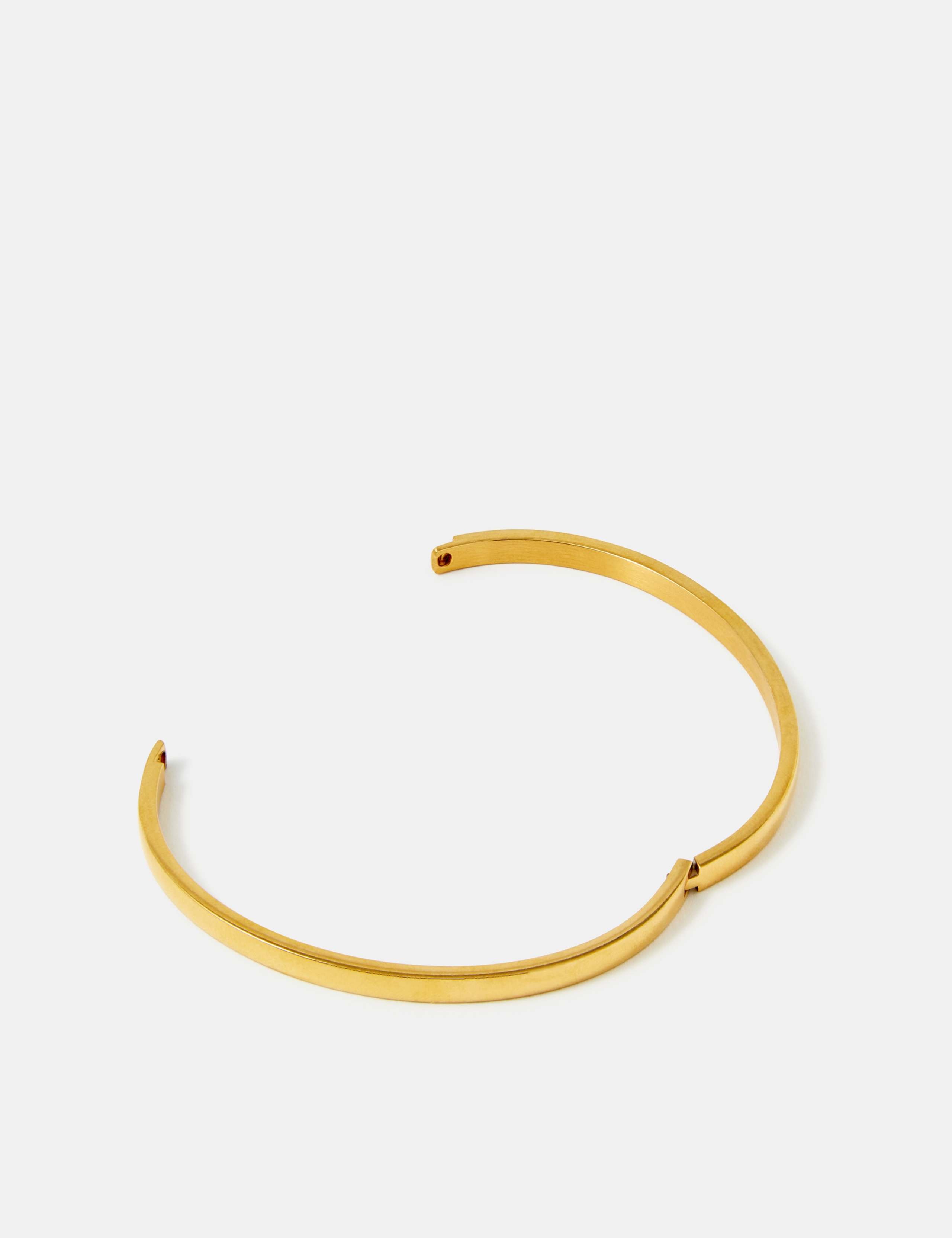 Gold Tone Stainless Steel Hinged Bangle 3 of 3