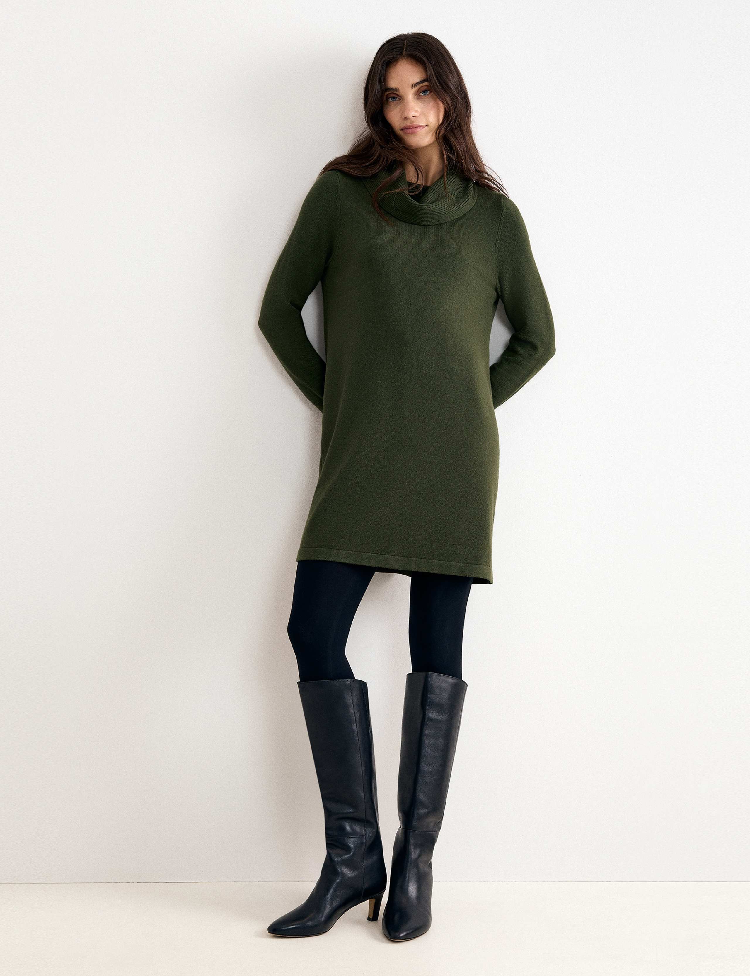 Funnel Neck Mini Jumper Dress 3 of 8
