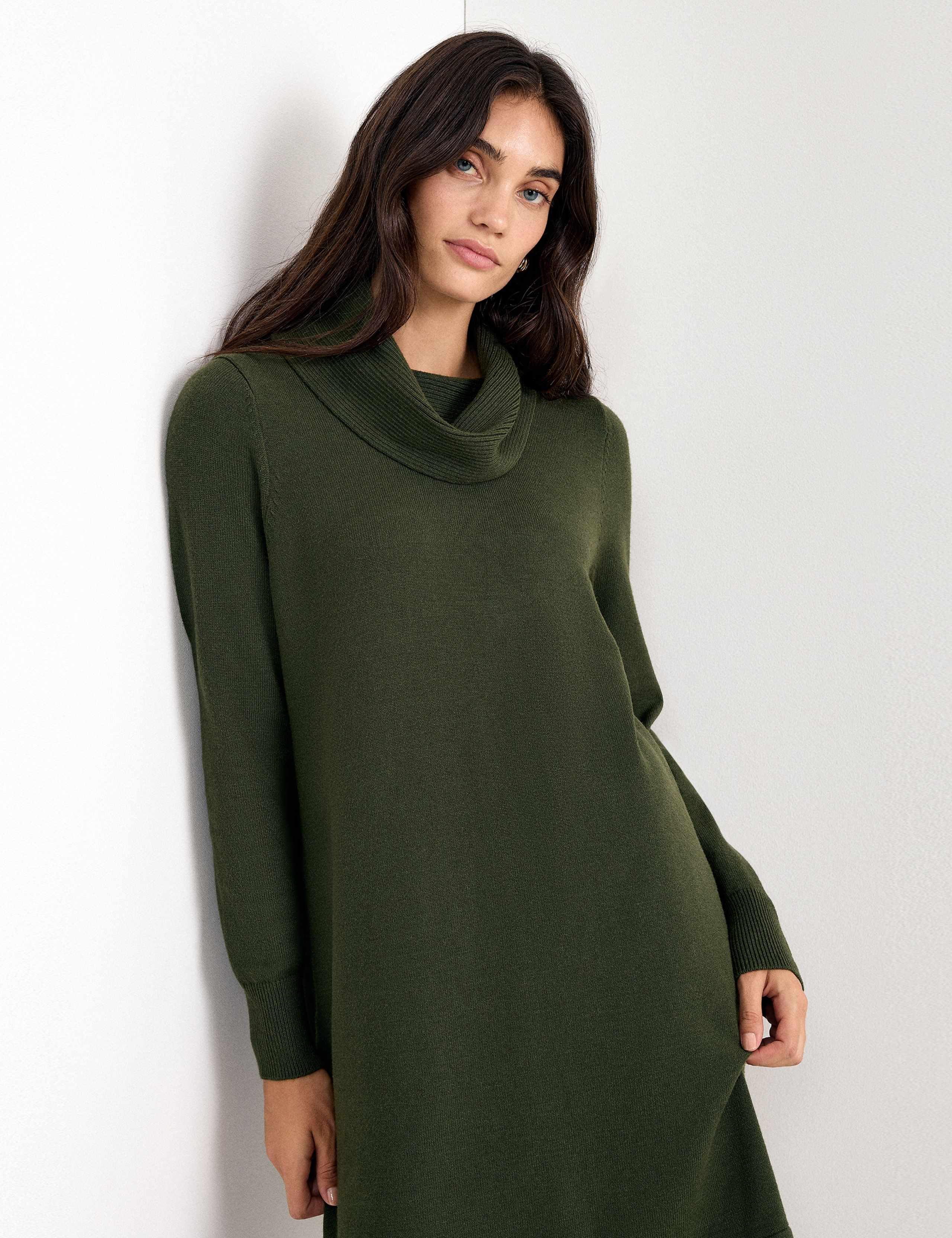 Funnel Neck Mini Jumper Dress 5 of 8