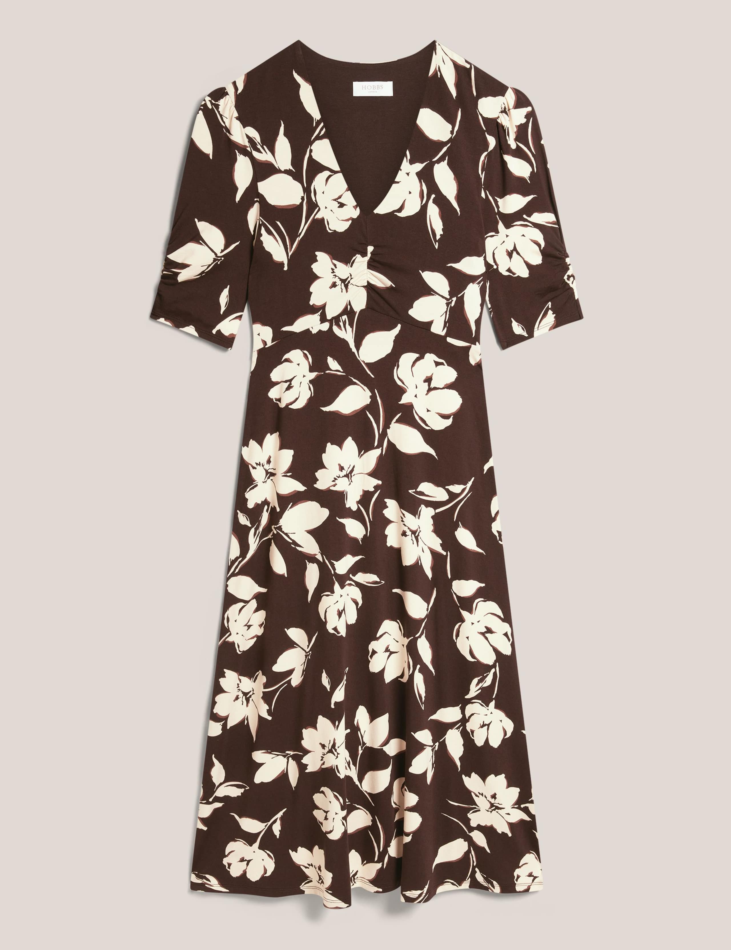 Jersey Floral V-Neck Skater Dress 2 of 5