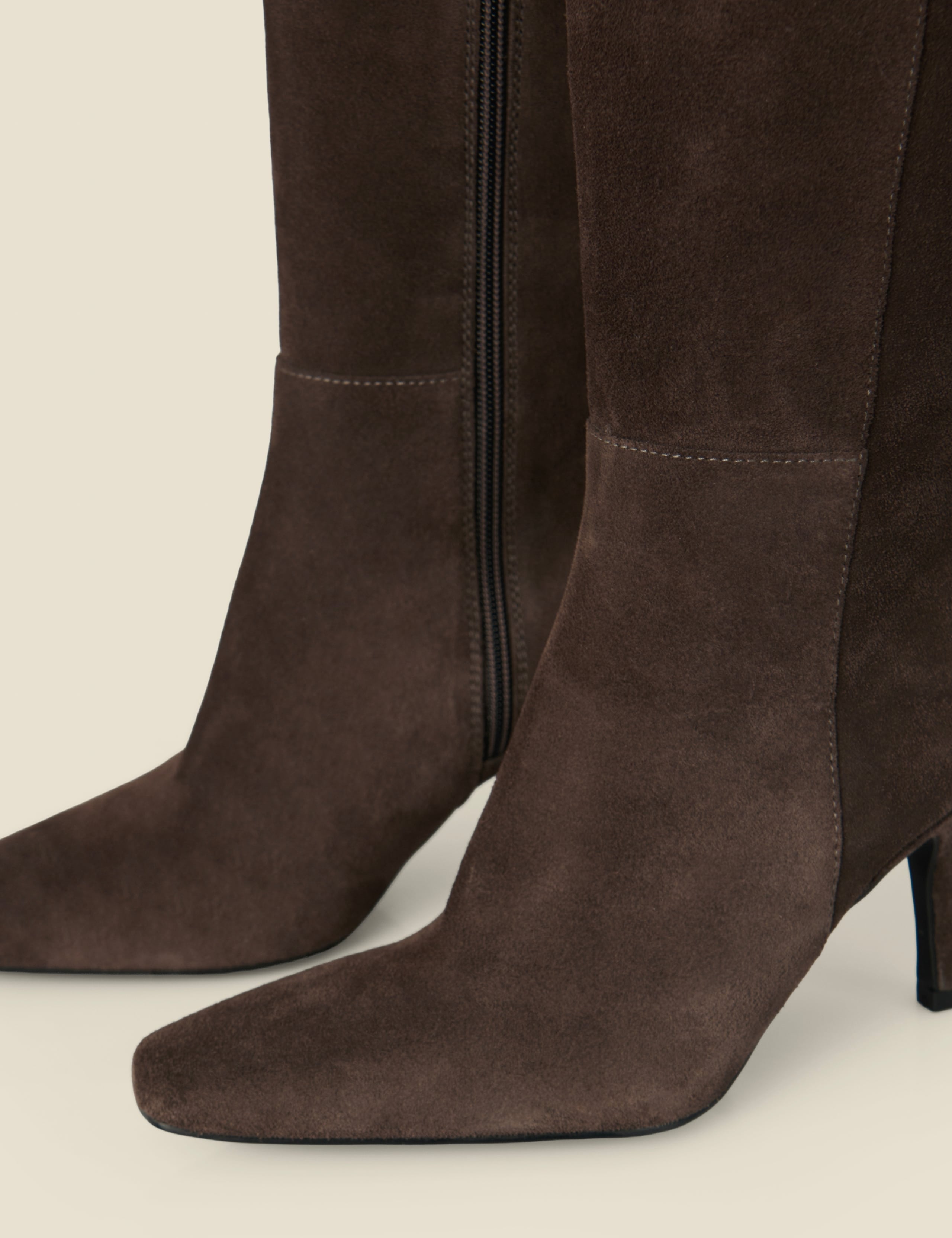 Suede Stiletto Heel Knee High Boots 3 of 6