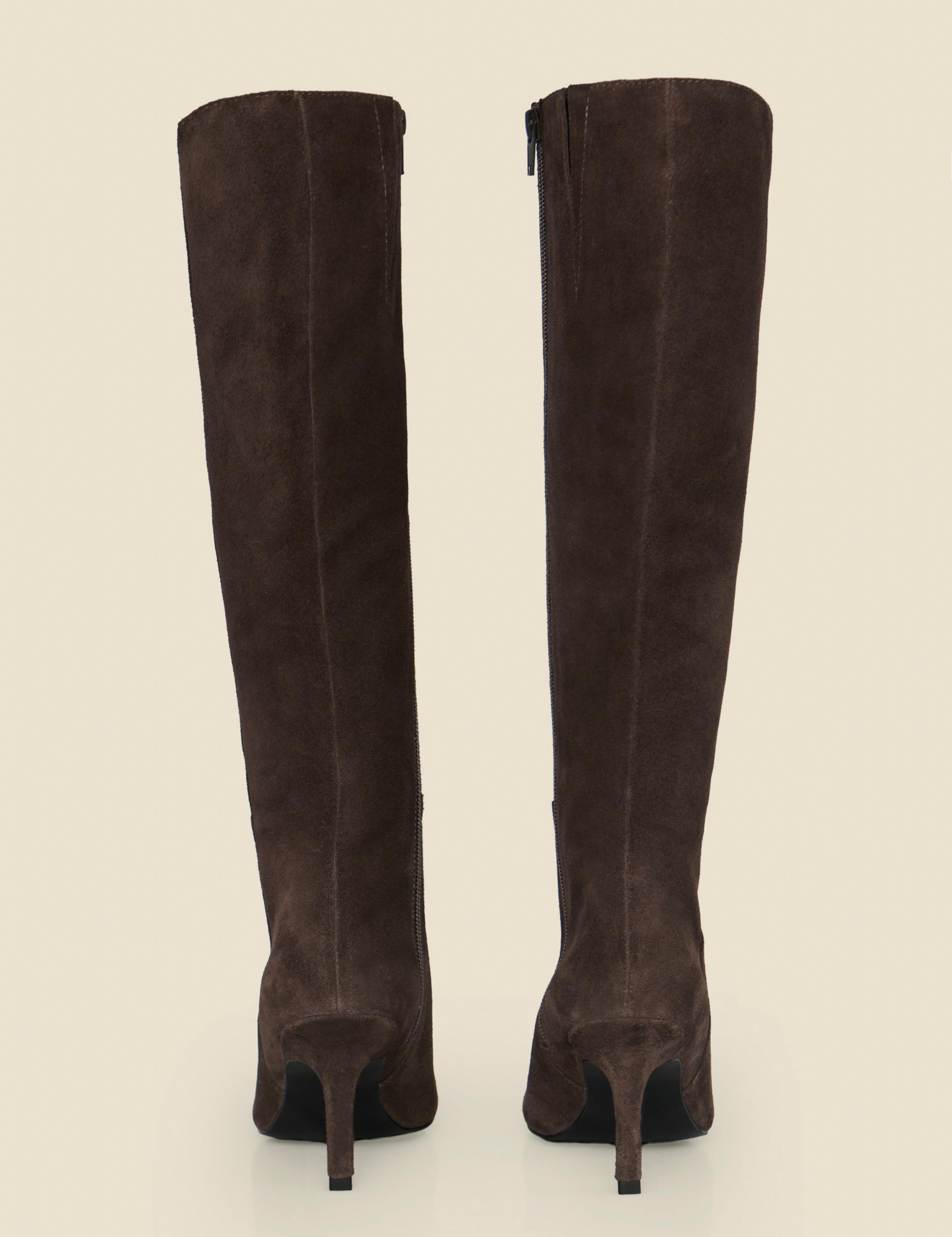 Suede Stiletto Heel Knee High Boots 5 of 6