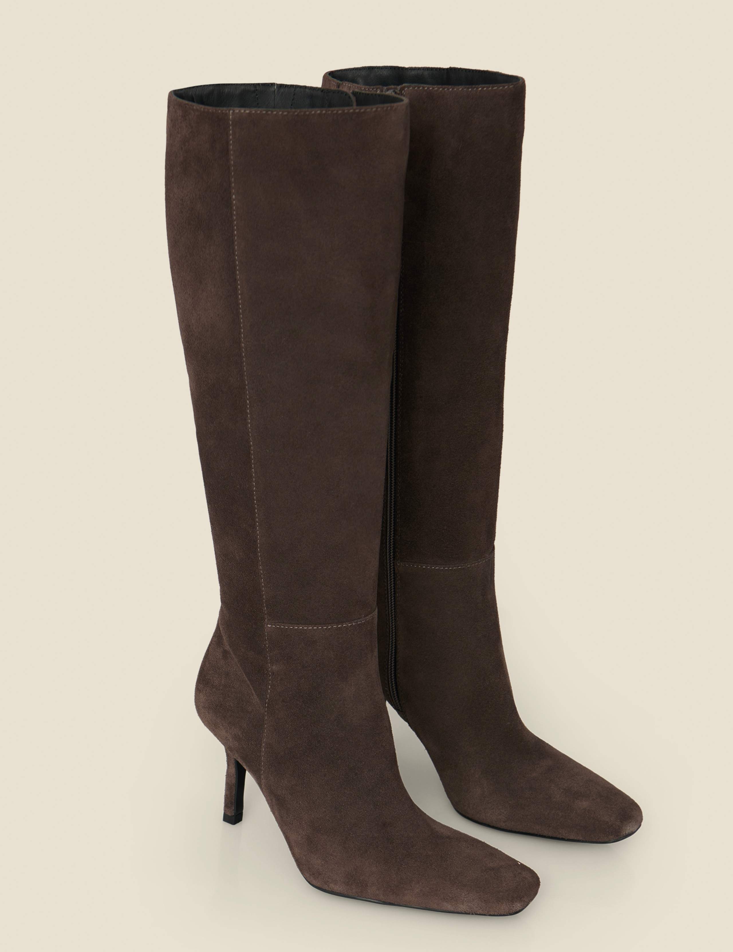 Suede Stiletto Heel Knee High Boots 6 of 6