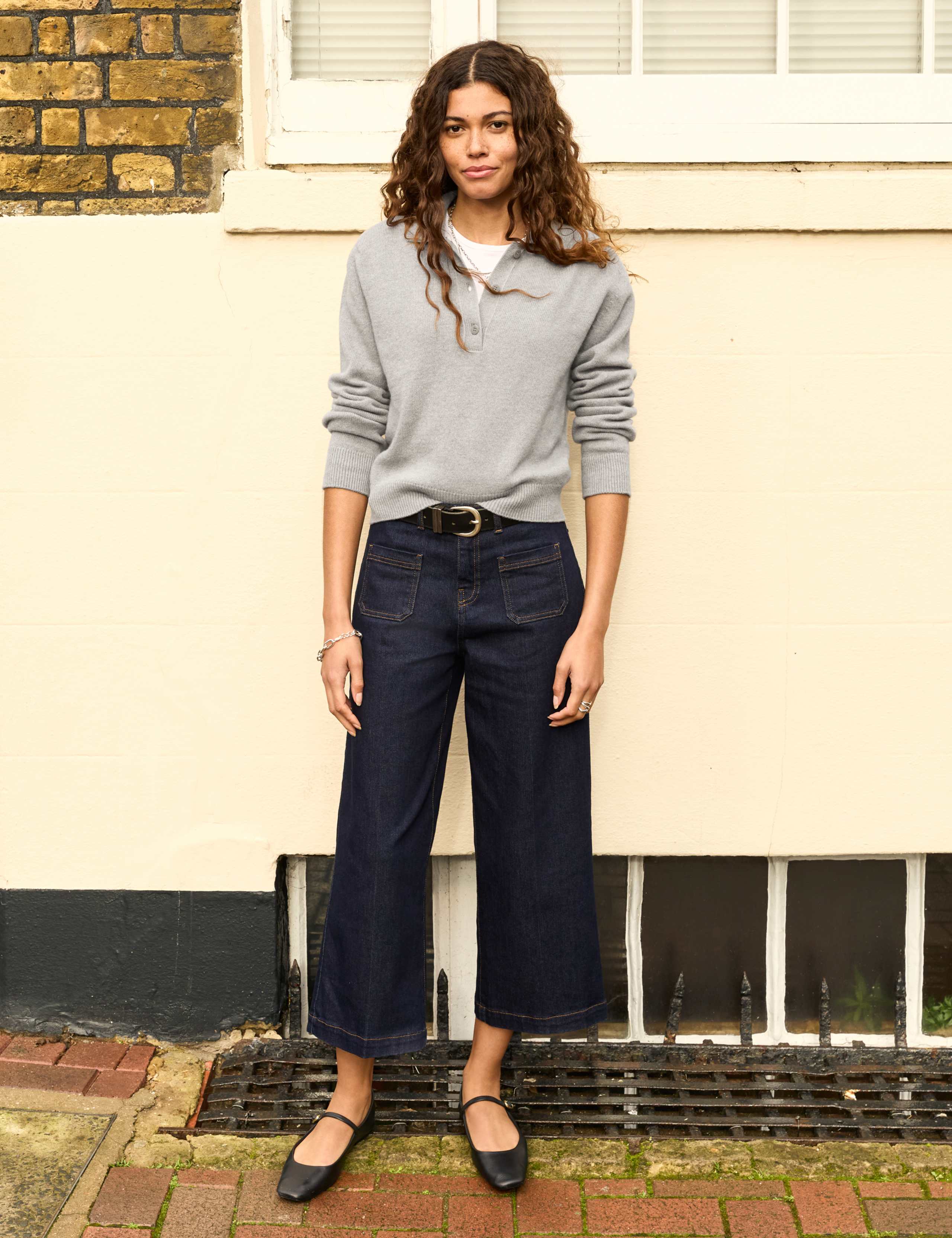 High Waisted Wide Leg Cropped Jeans 3 of 3