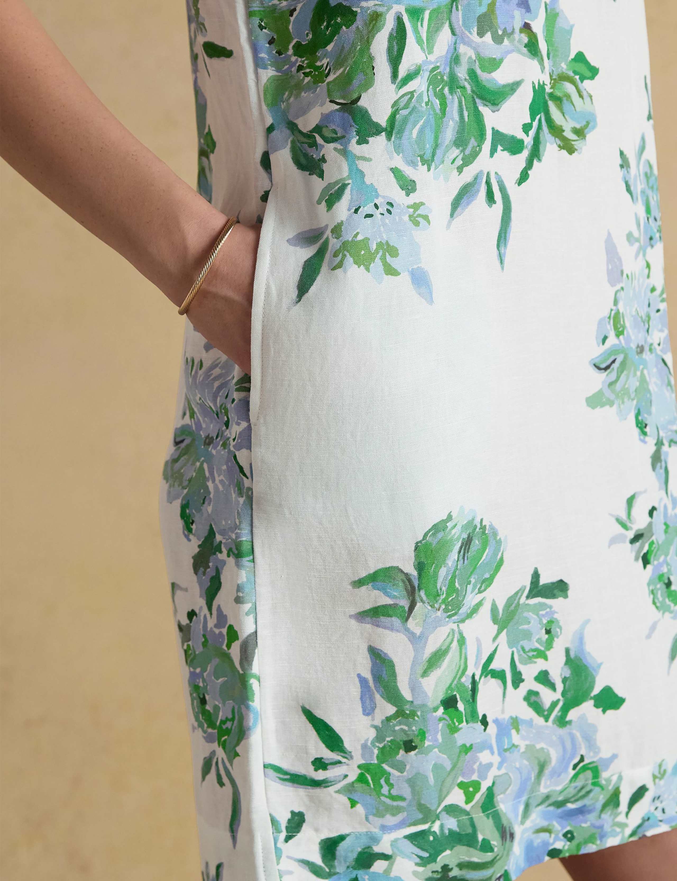 Linen Blend Floral Mini Shift Dress 8 of 9