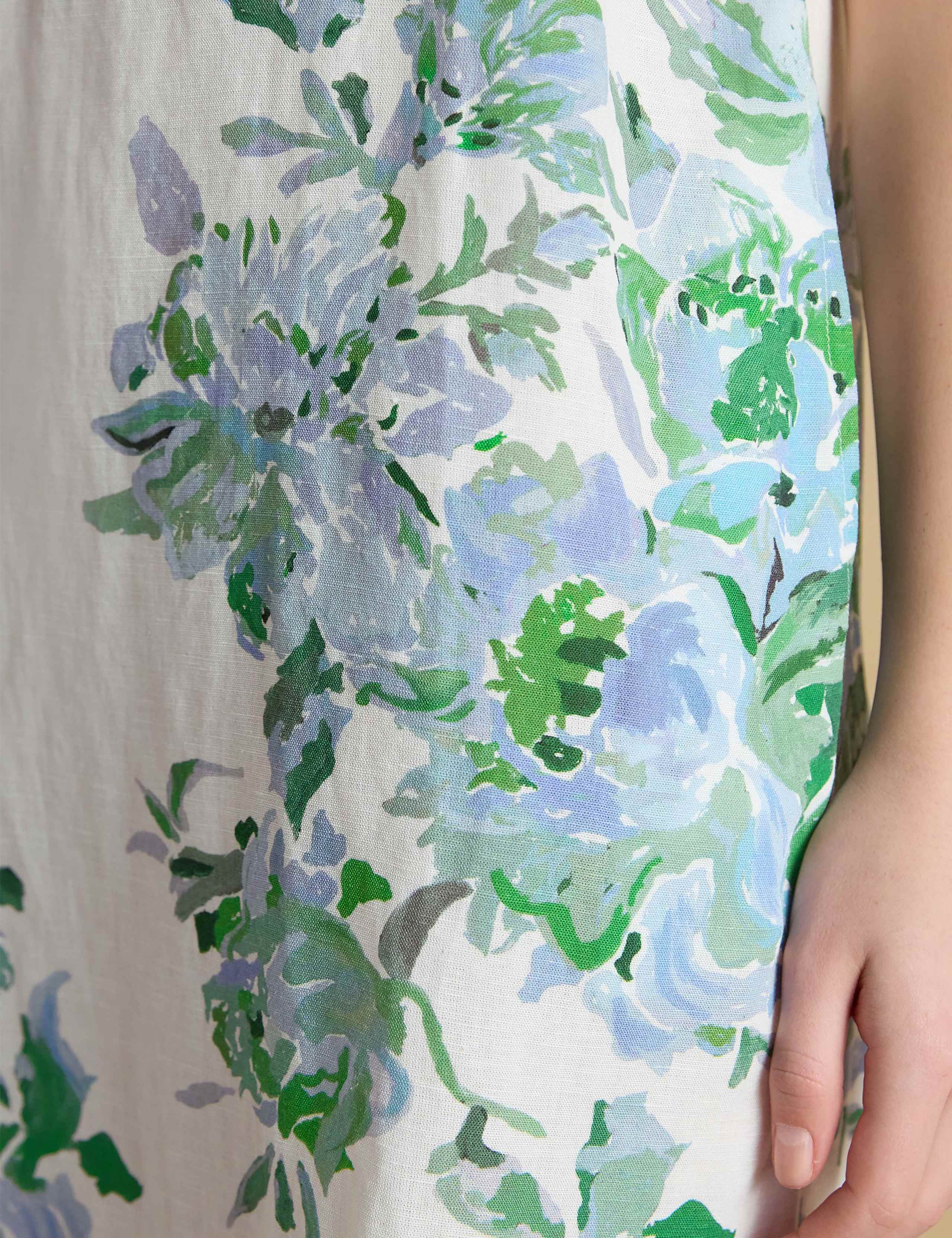 Linen Blend Floral Mini Shift Dress 9 of 9