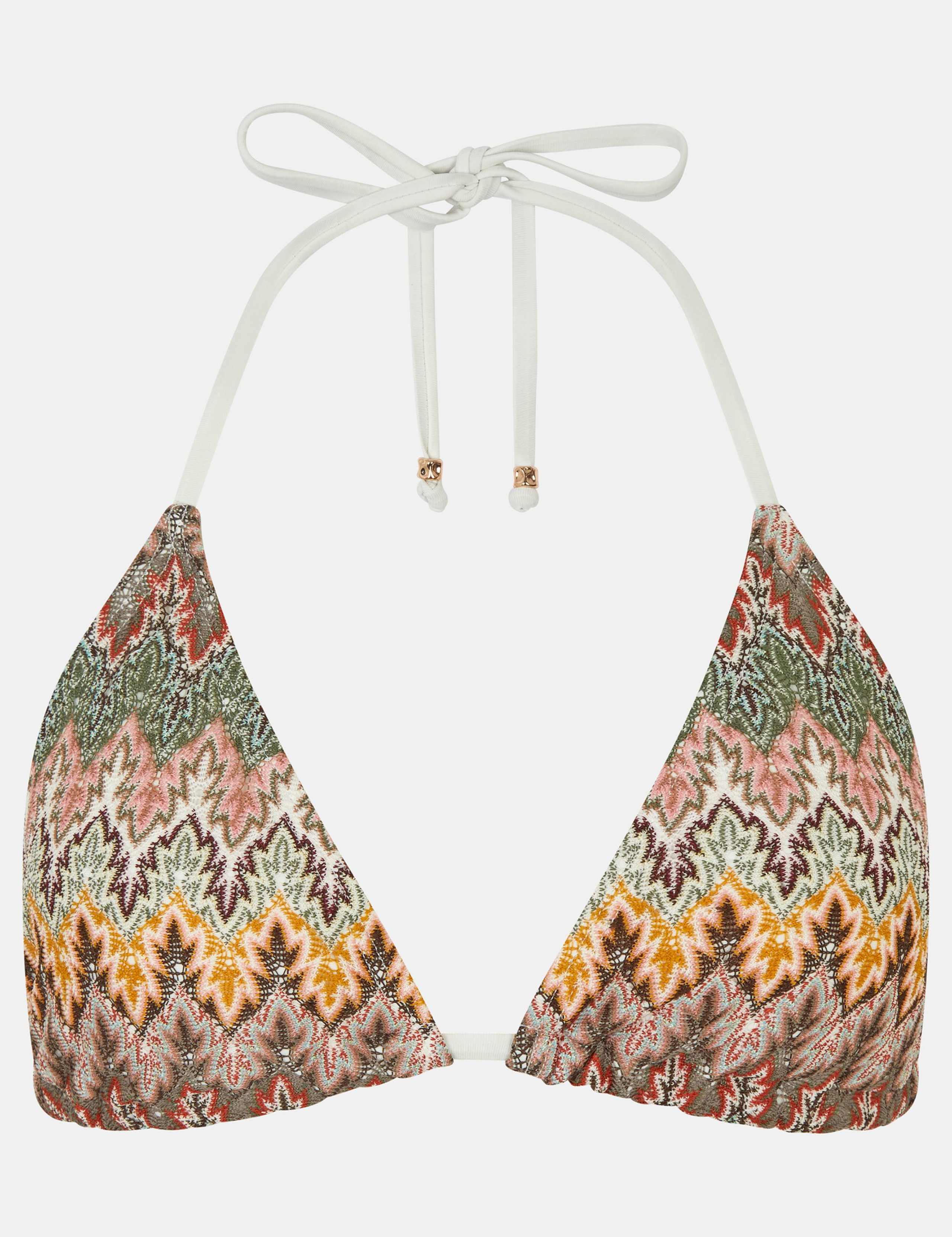 Stitched Halterneck Triangle Bikini Top 2 of 5