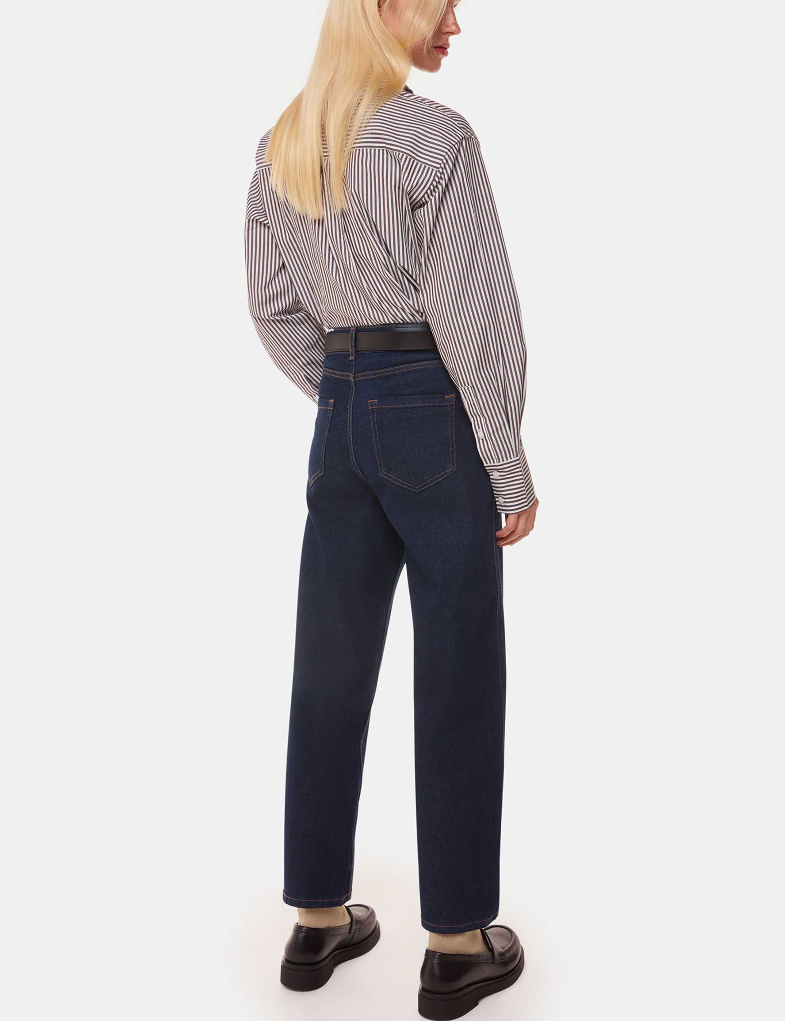High Waisted Barrel Ankle Grazer Jeans 3 of 4