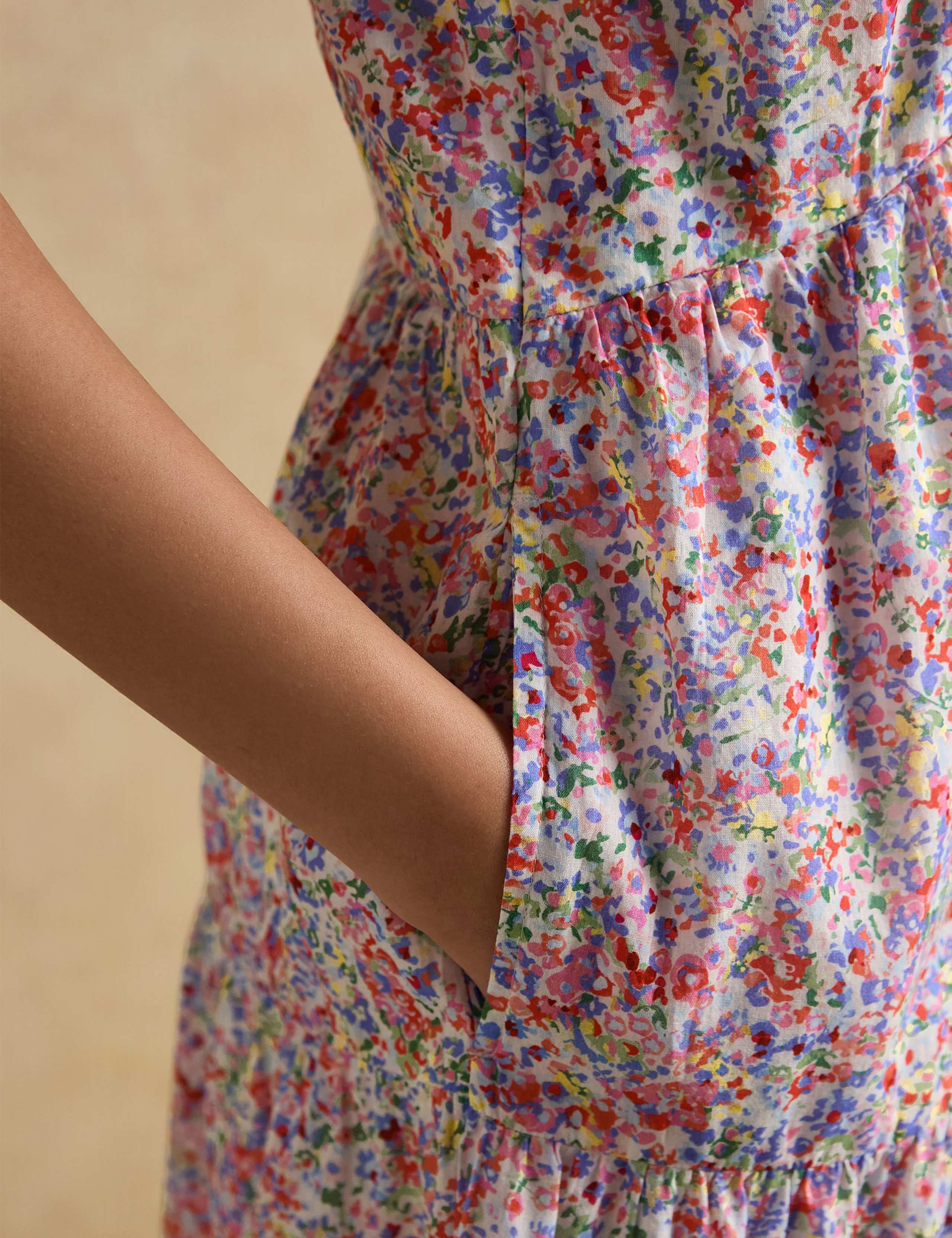 Pure Cotton Ditsy Floral Tiered Dress 9 of 10