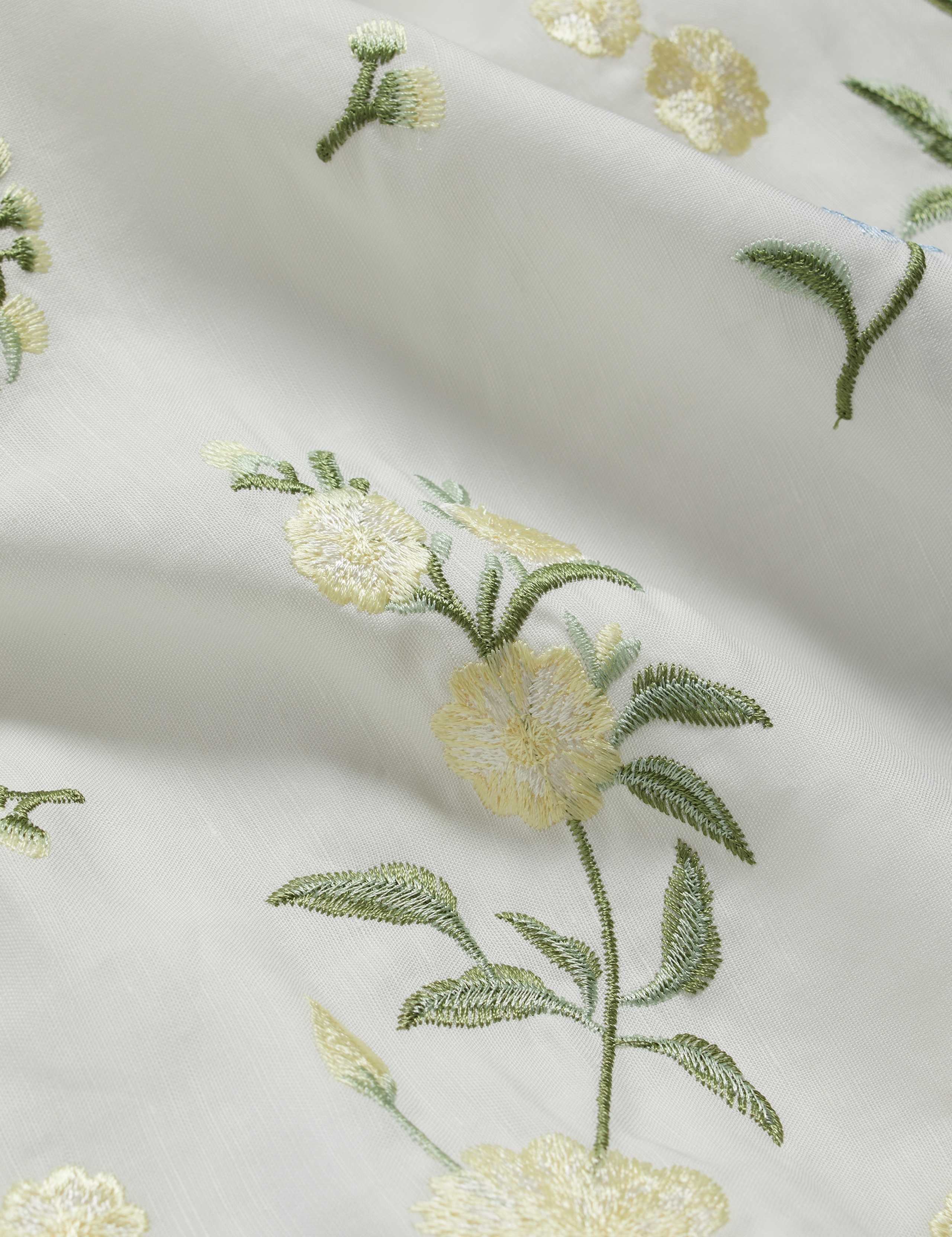 Linen Rich Floral Midi Waisted Dress 6 of 6