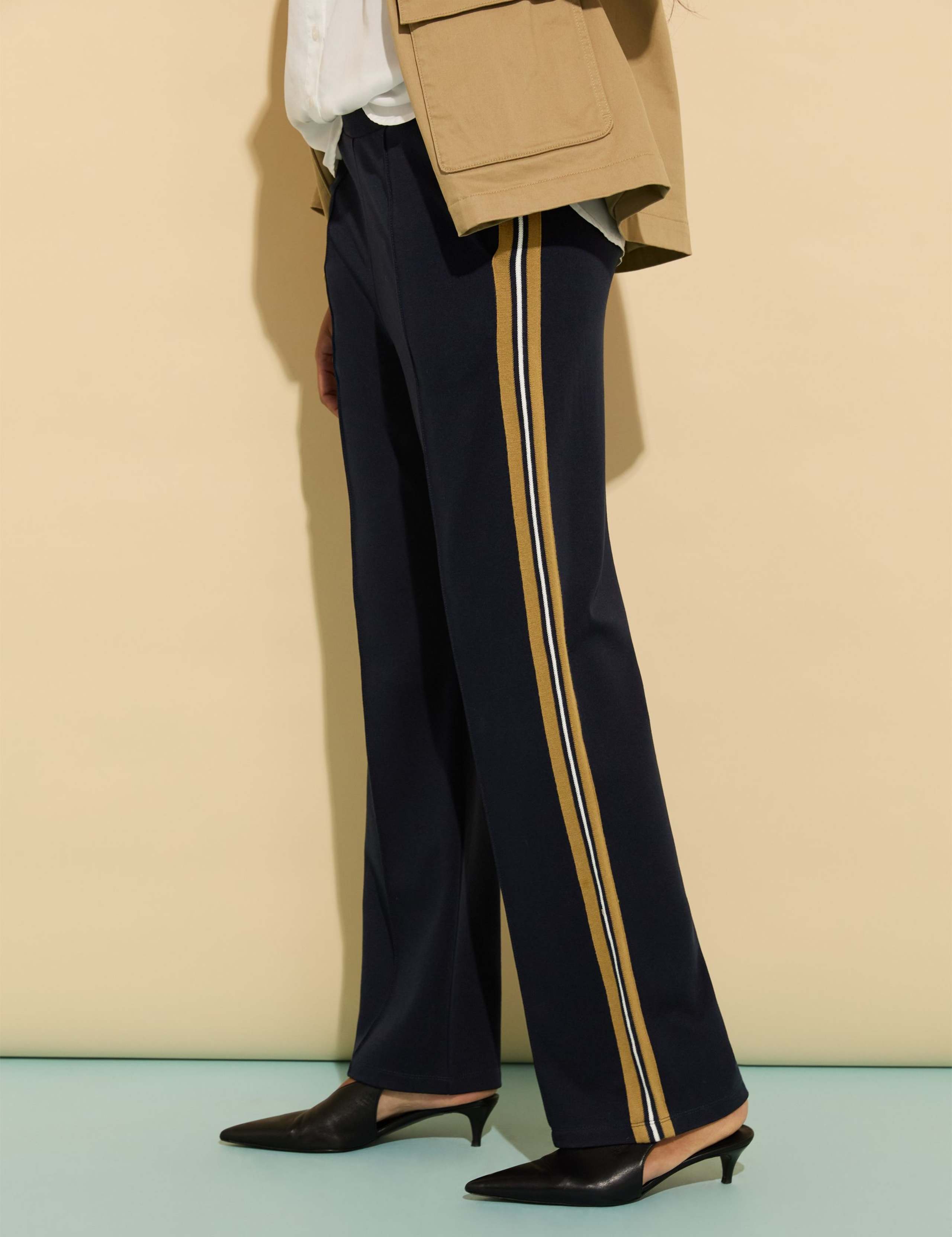 Ponte Side Stripe Wide Leg Trousers 4 of 5