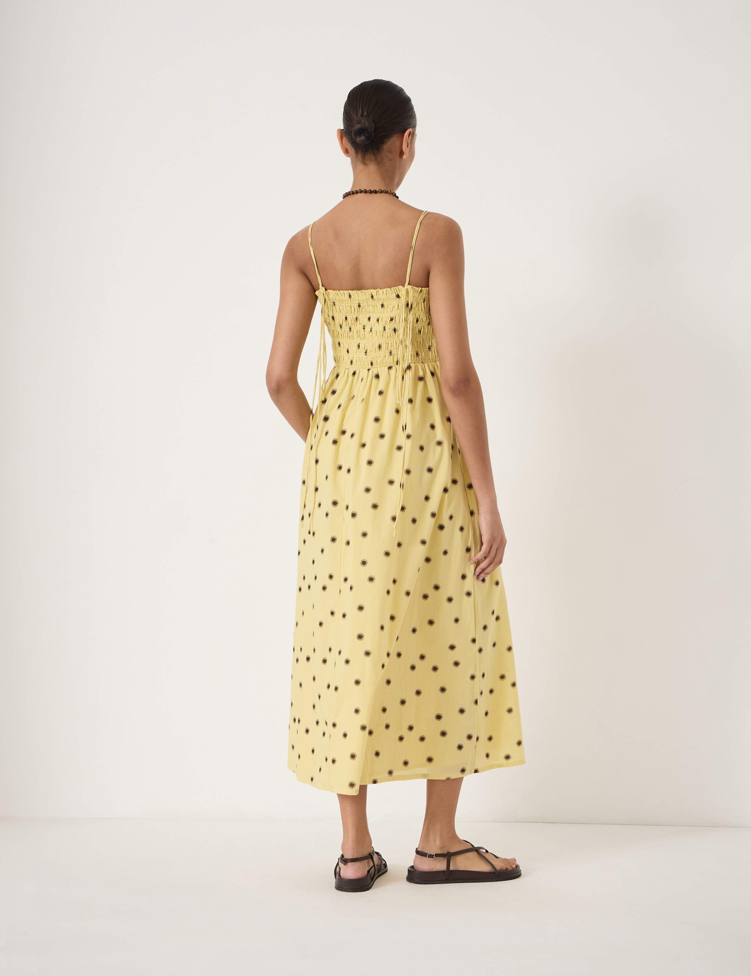 Pure Cotton Printed Square Neck Midaxi Dress 3 of 5