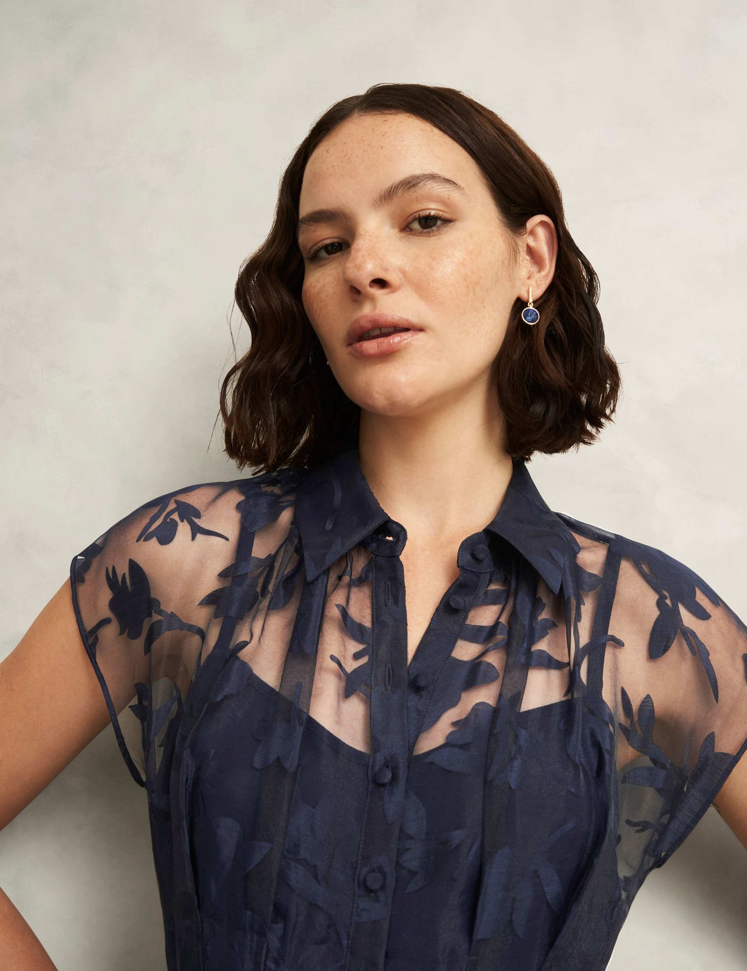 Floral Tie Waist Knee Length Skater Dress 5 of 6