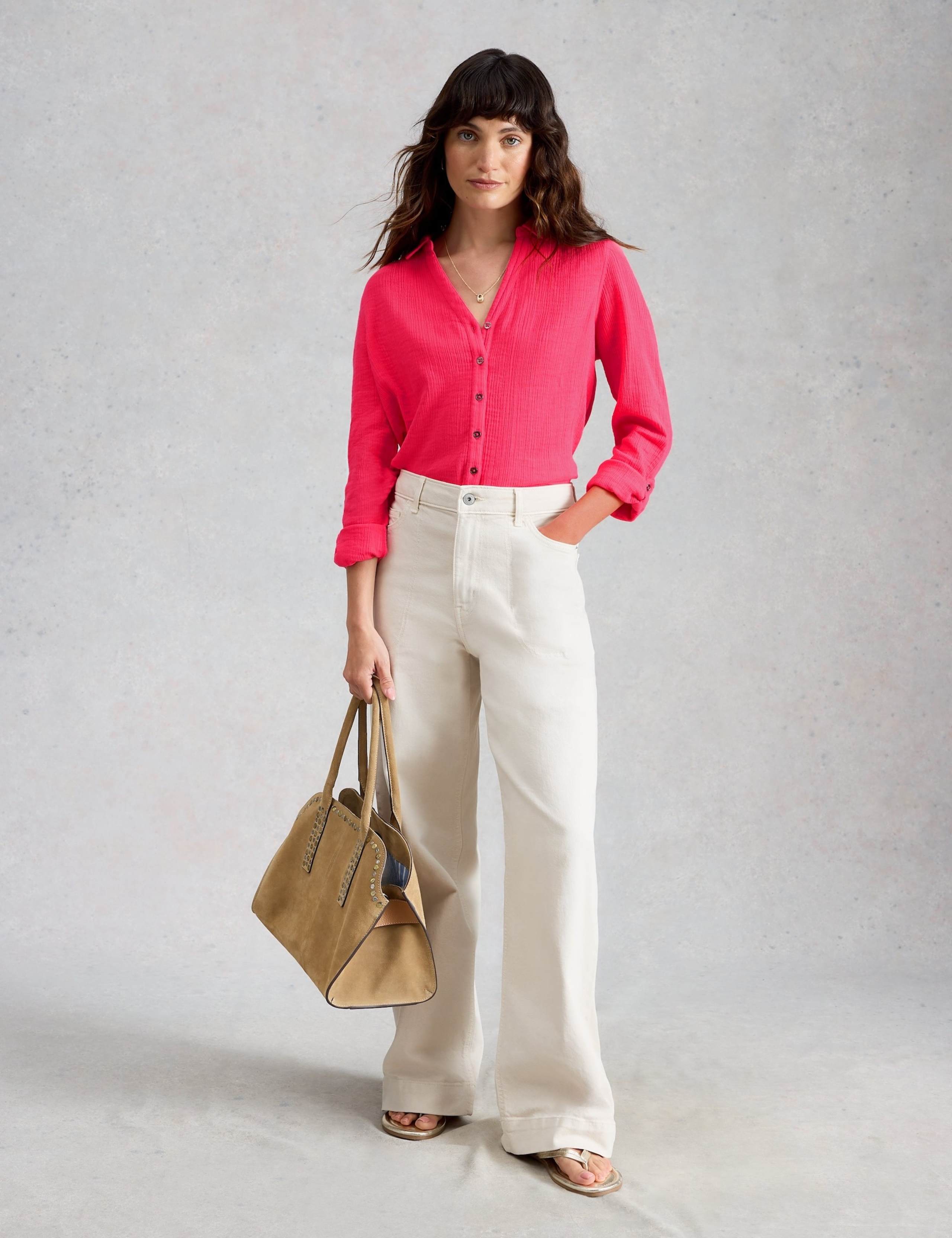 Pure Cotton Textured Collared Notch Neck Shirt 3 of 6