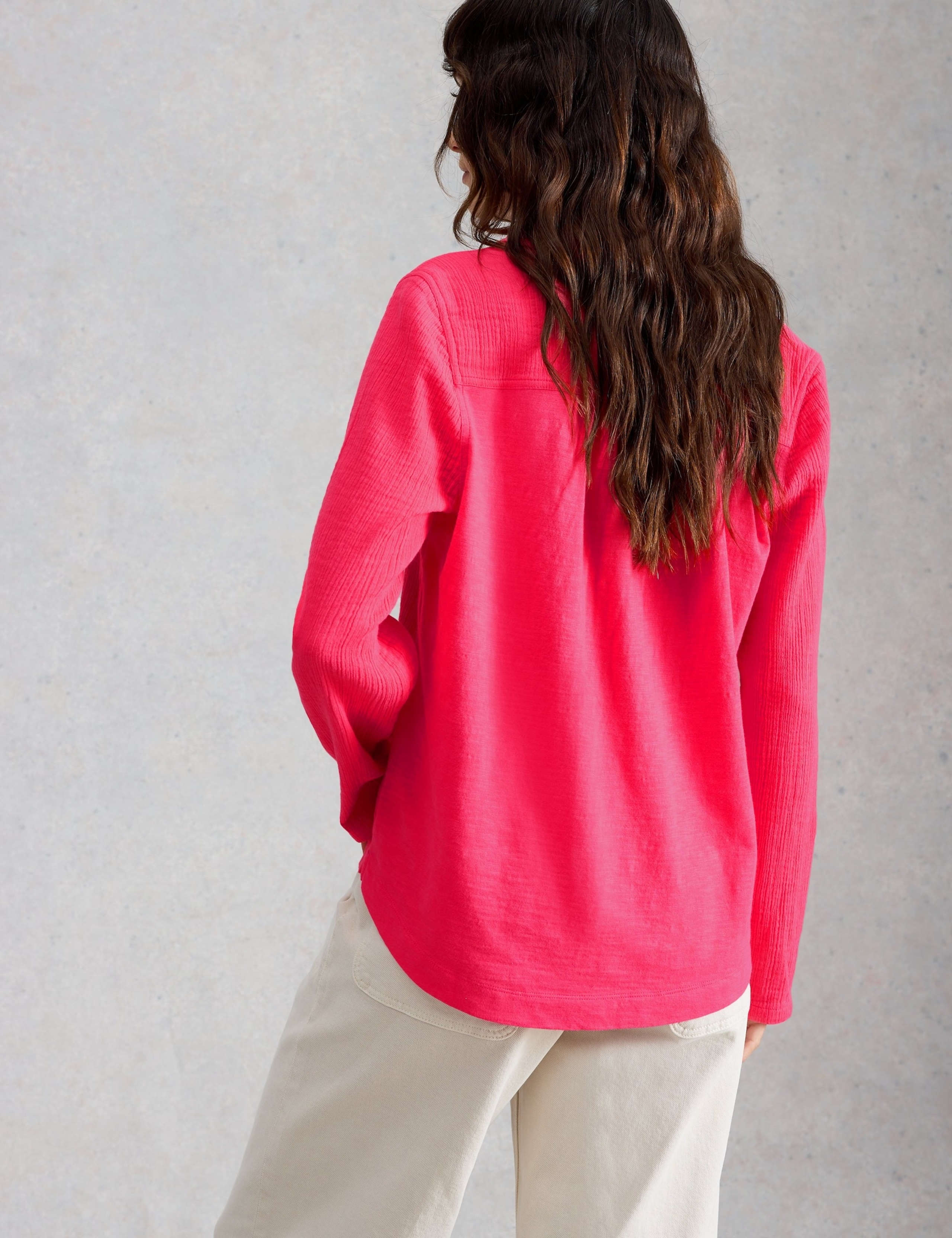 Pure Cotton Textured Collared Notch Neck Shirt 5 of 6