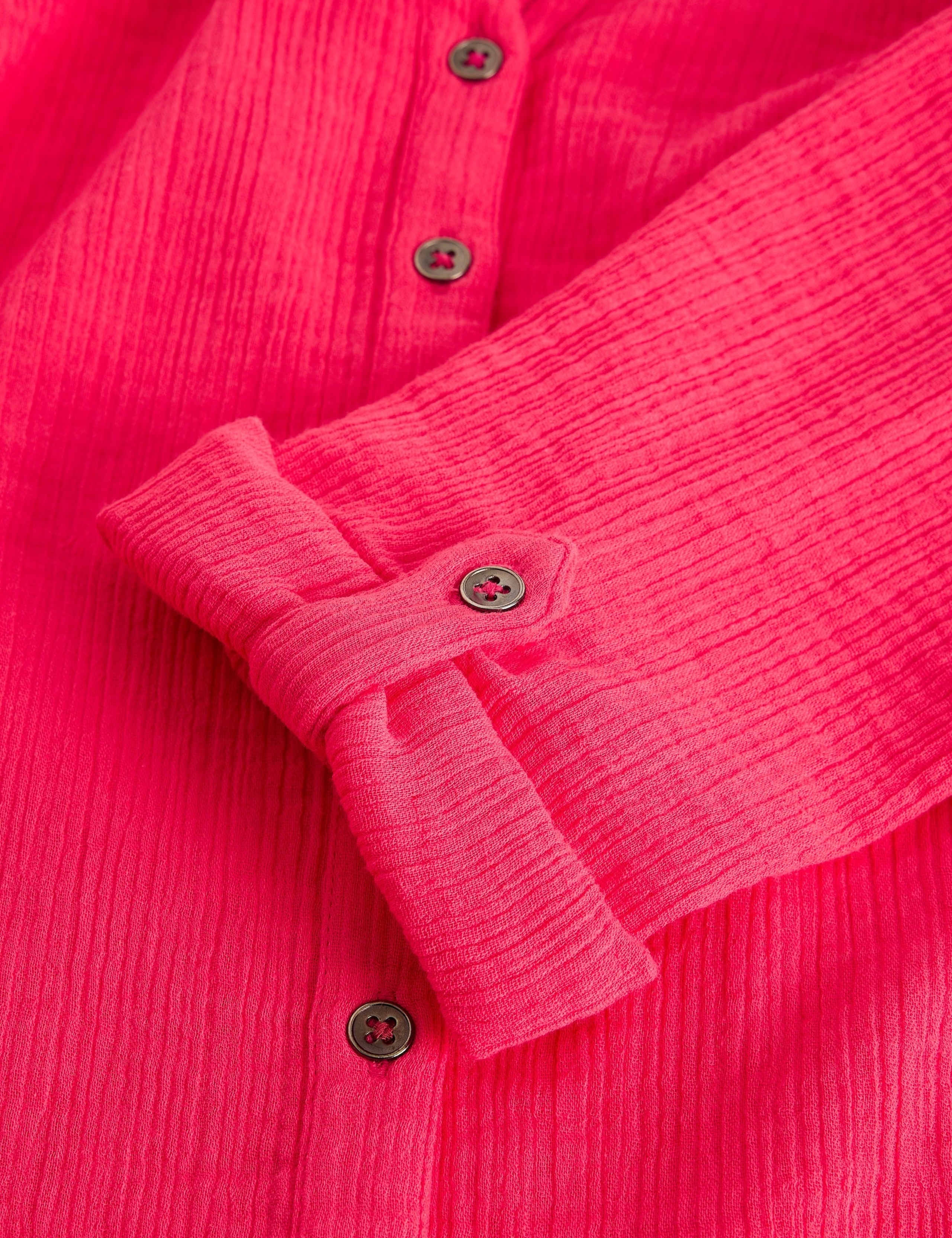 Pure Cotton Textured Collared Notch Neck Shirt 6 of 6