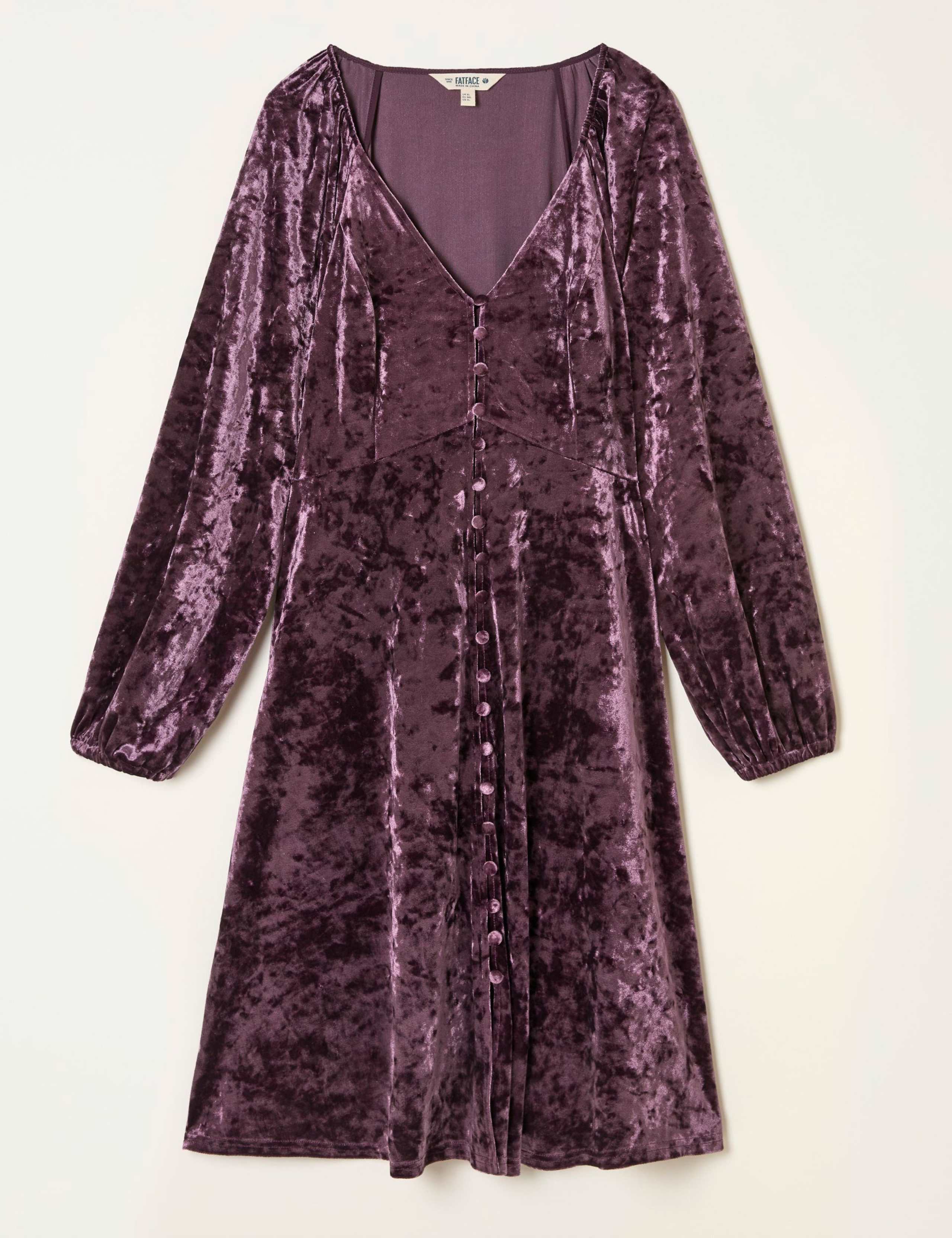 Velvet Textured V-Neck Mini Skater Dress 2 of 5