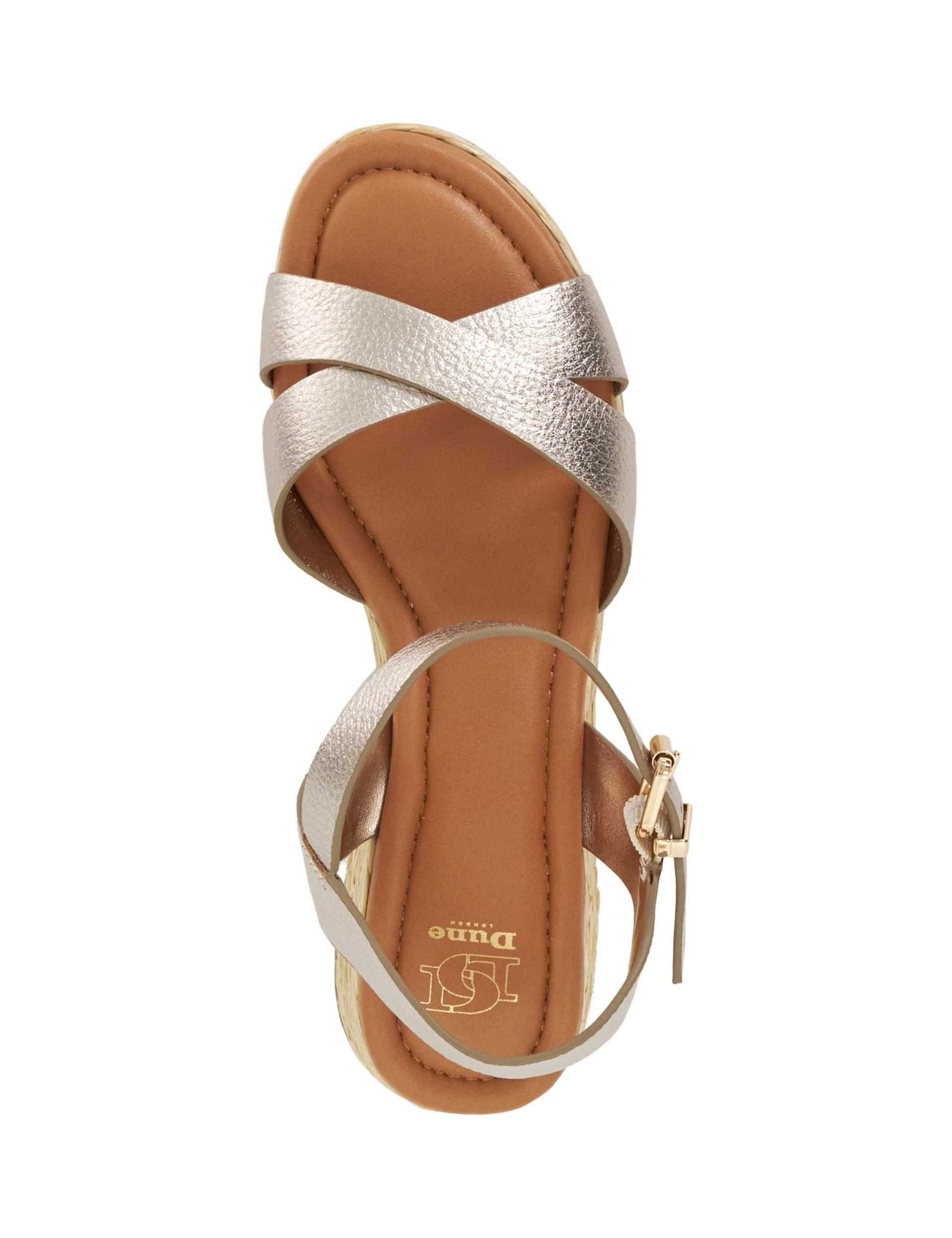 Leather Raffia Flatform Sandals 3 of 6