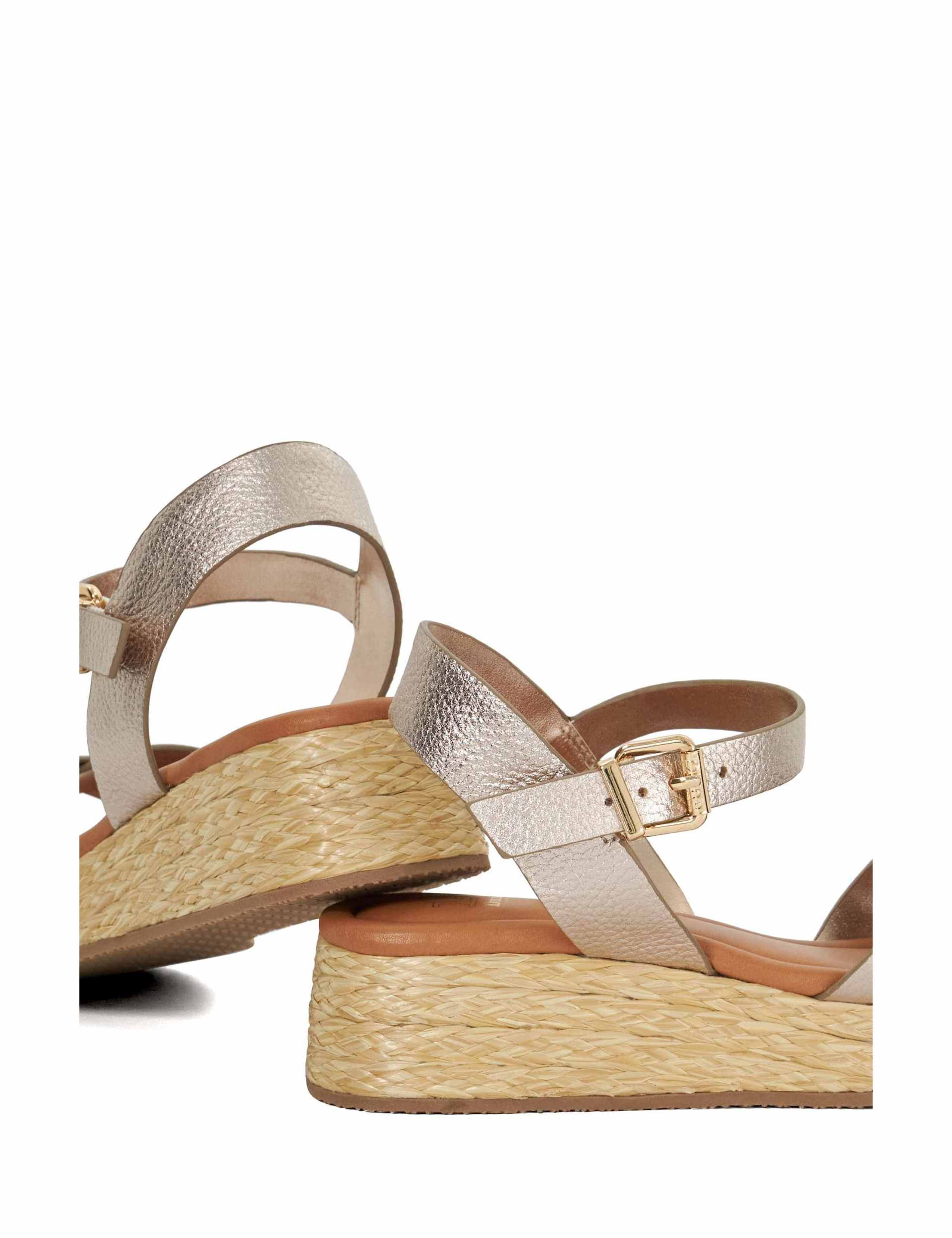 Leather Raffia Flatform Sandals 6 of 6