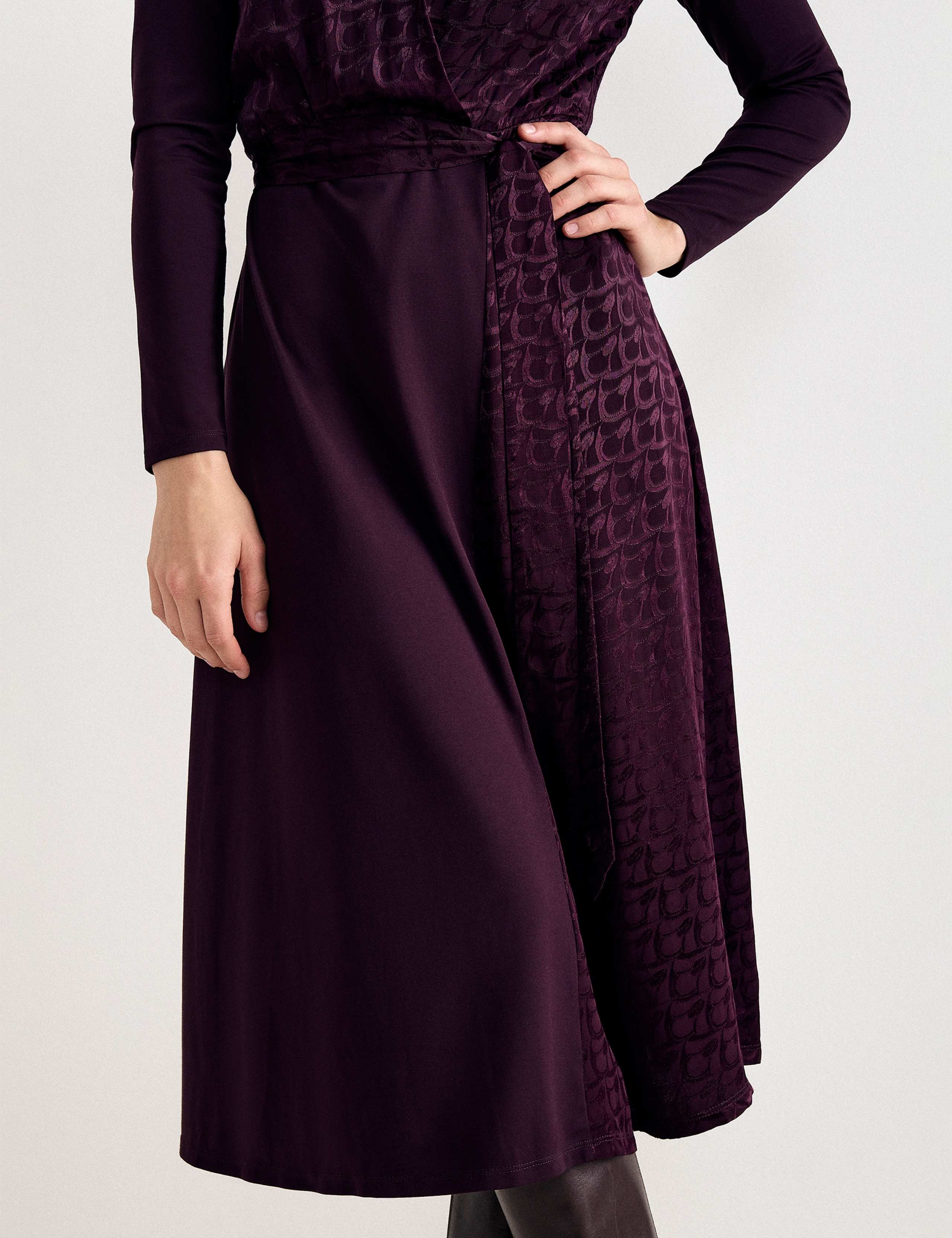 Jersey Jacquard Scoop Neck Midi Skater Dress 3 of 5