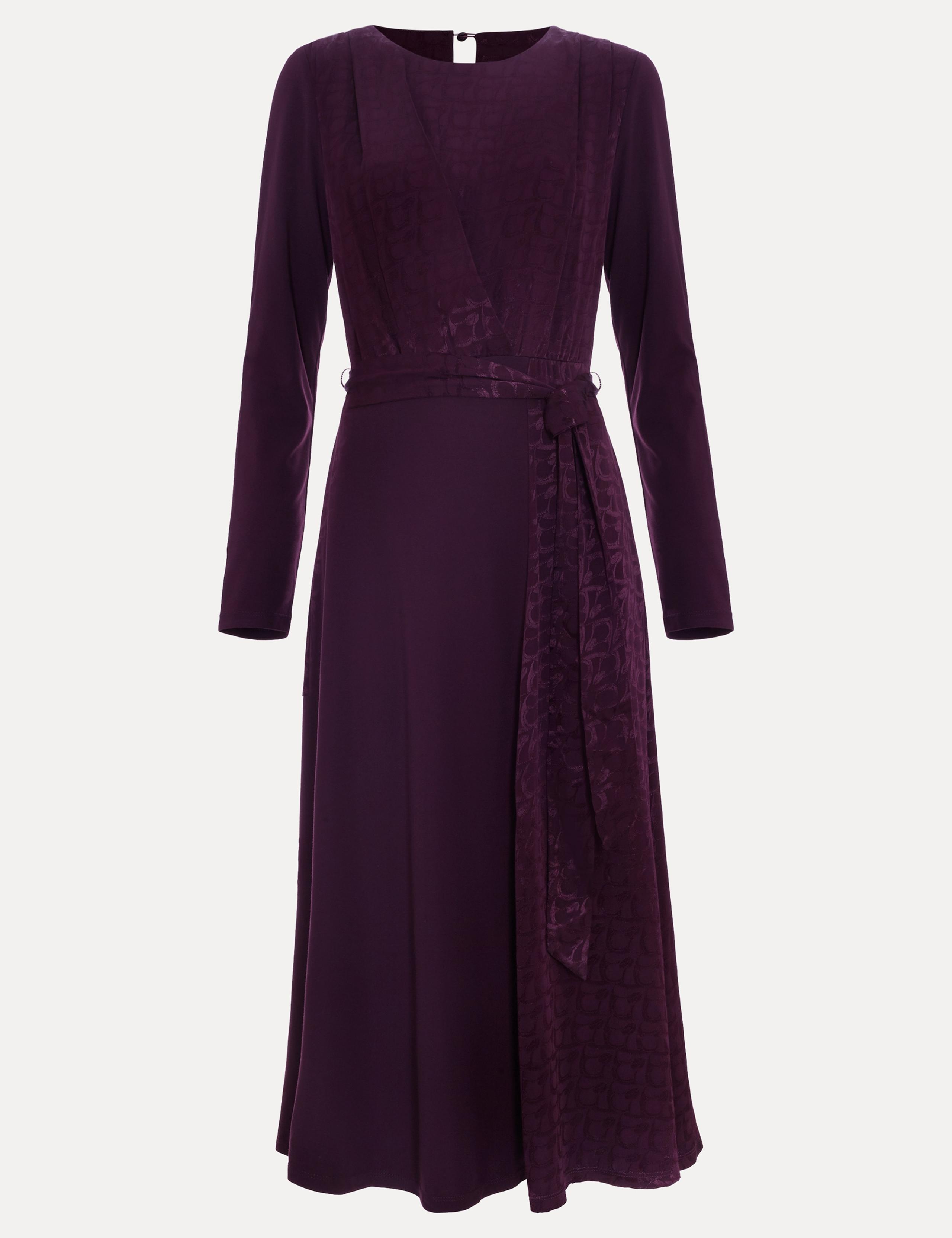 Jersey Jacquard Scoop Neck Midi Skater Dress 2 of 5