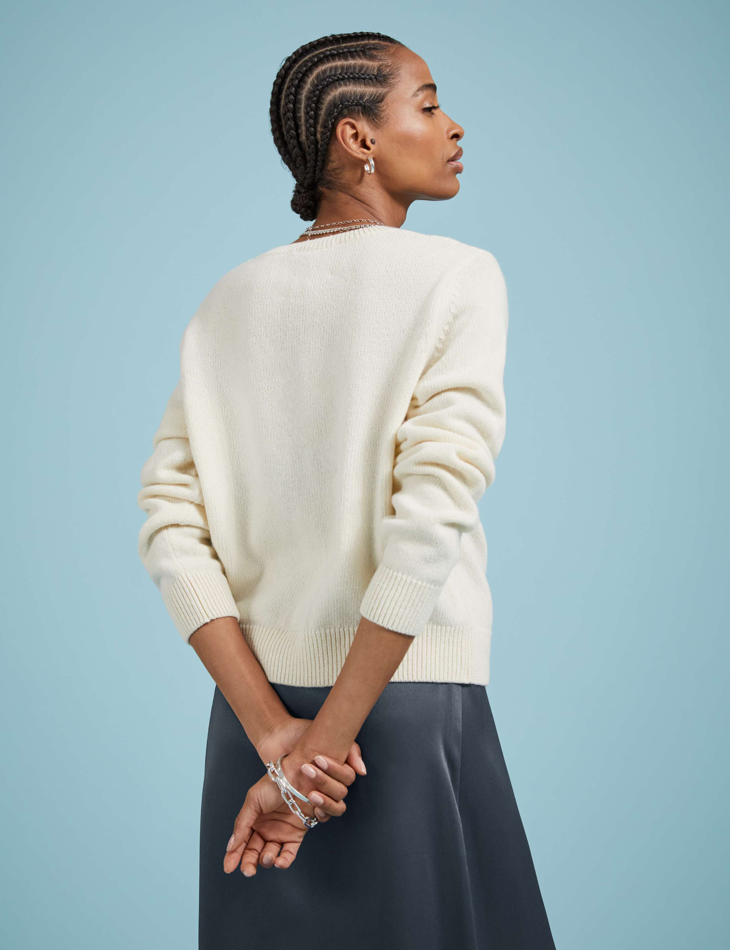 Merino Wool Blend Textured Cardigan 4 of 5