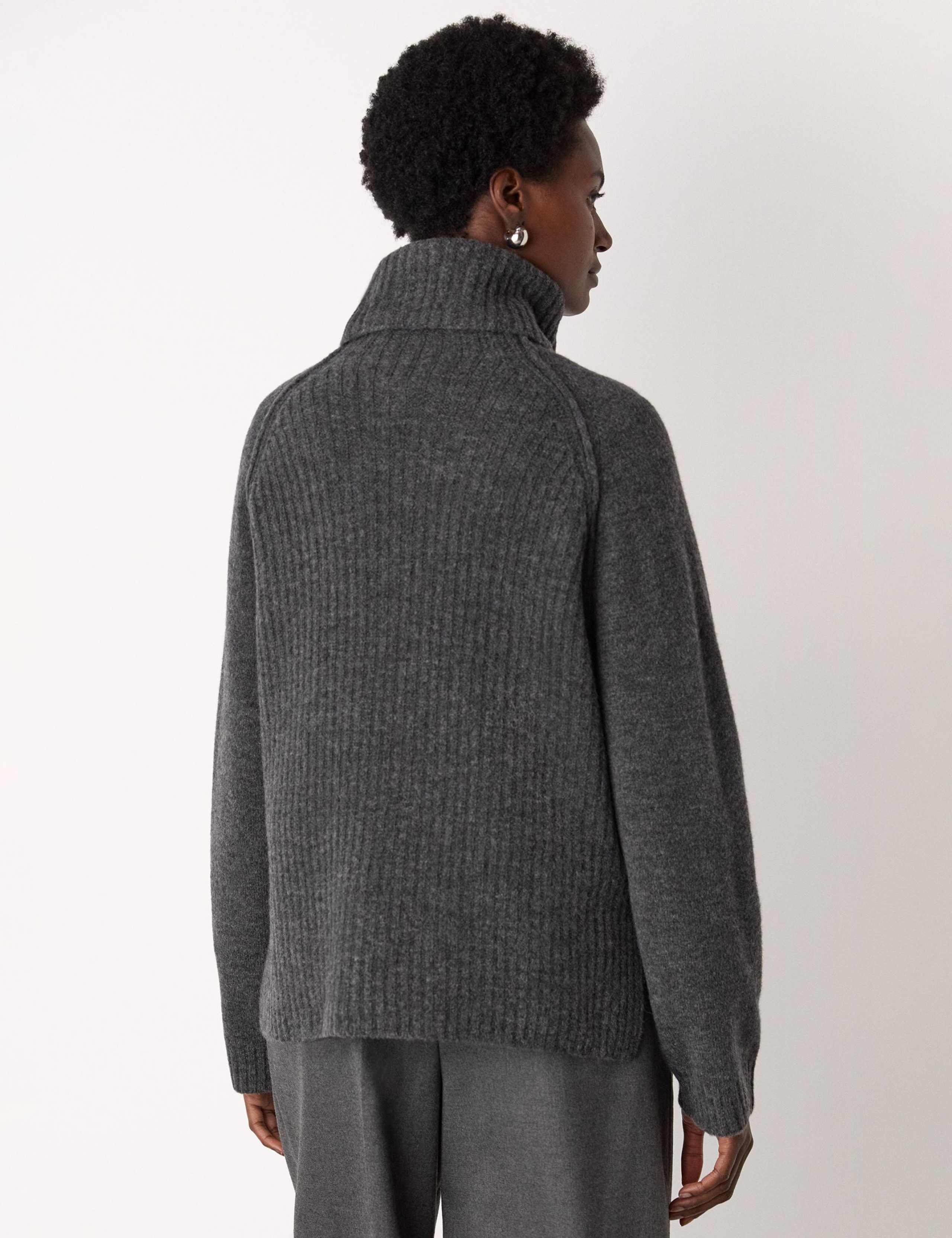 Wool Blend Textured Roll Neck Jumper 3 of 4